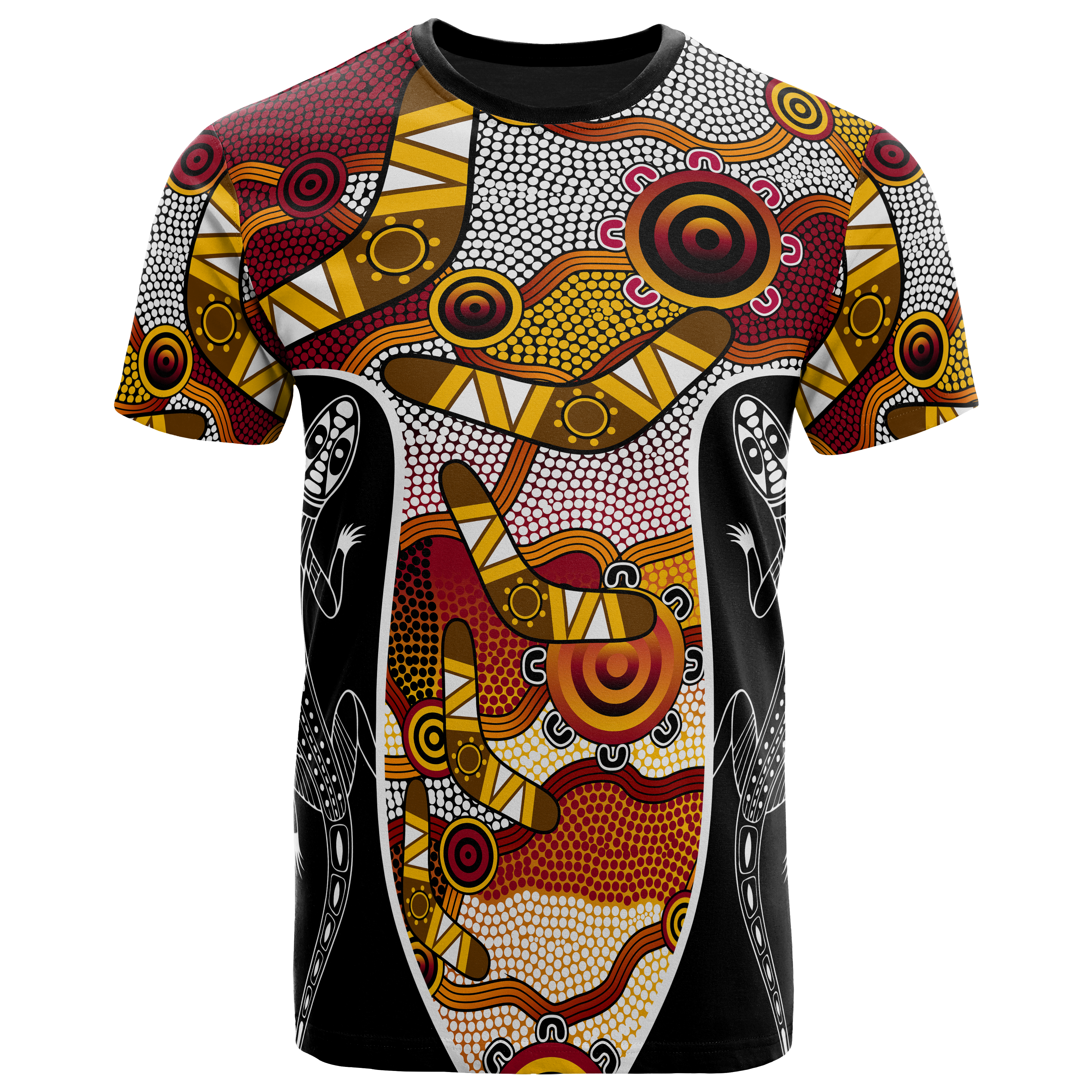 Aboriginal T shirt, Boomerang Patterns Circle Dot Painting - Vibe Hoodie Shop