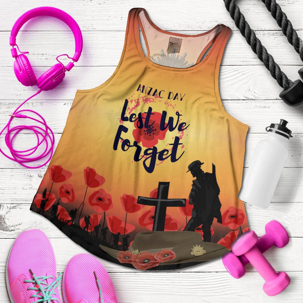ANZAC Day Woman's Racerback Tank - Lest We Forget - Vibe Hoodie Shop