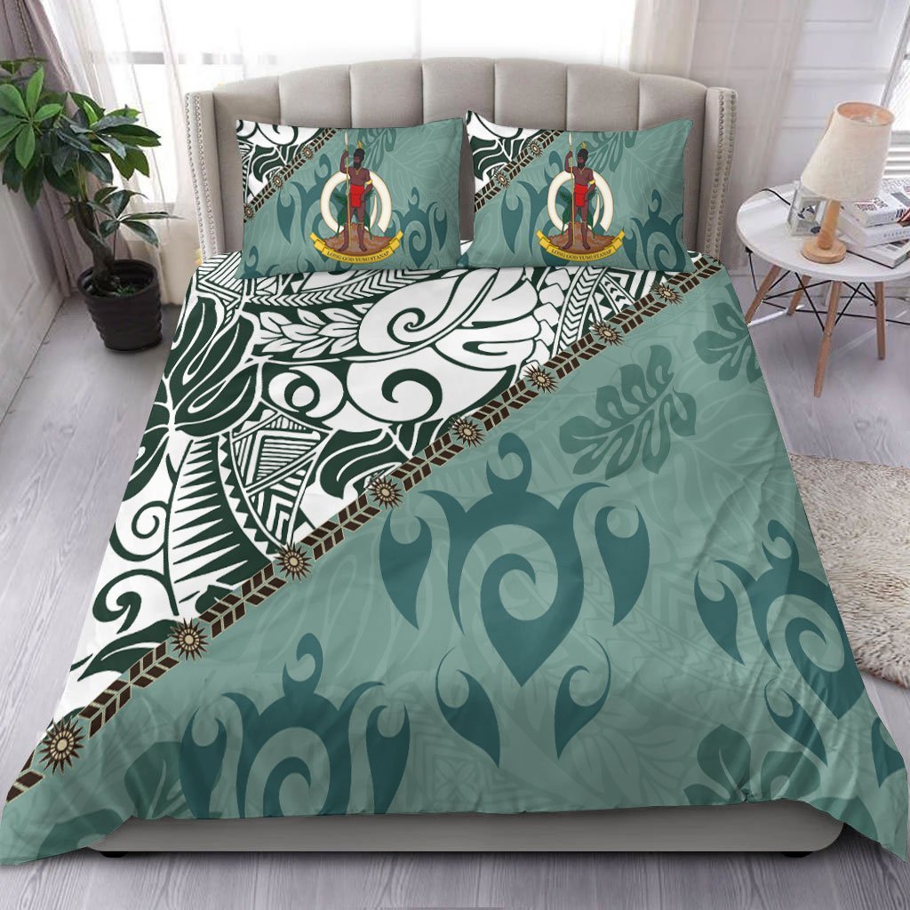 Vanuatu Bedding Set - Leaves And Turtles - Vibe Hoodie Shop