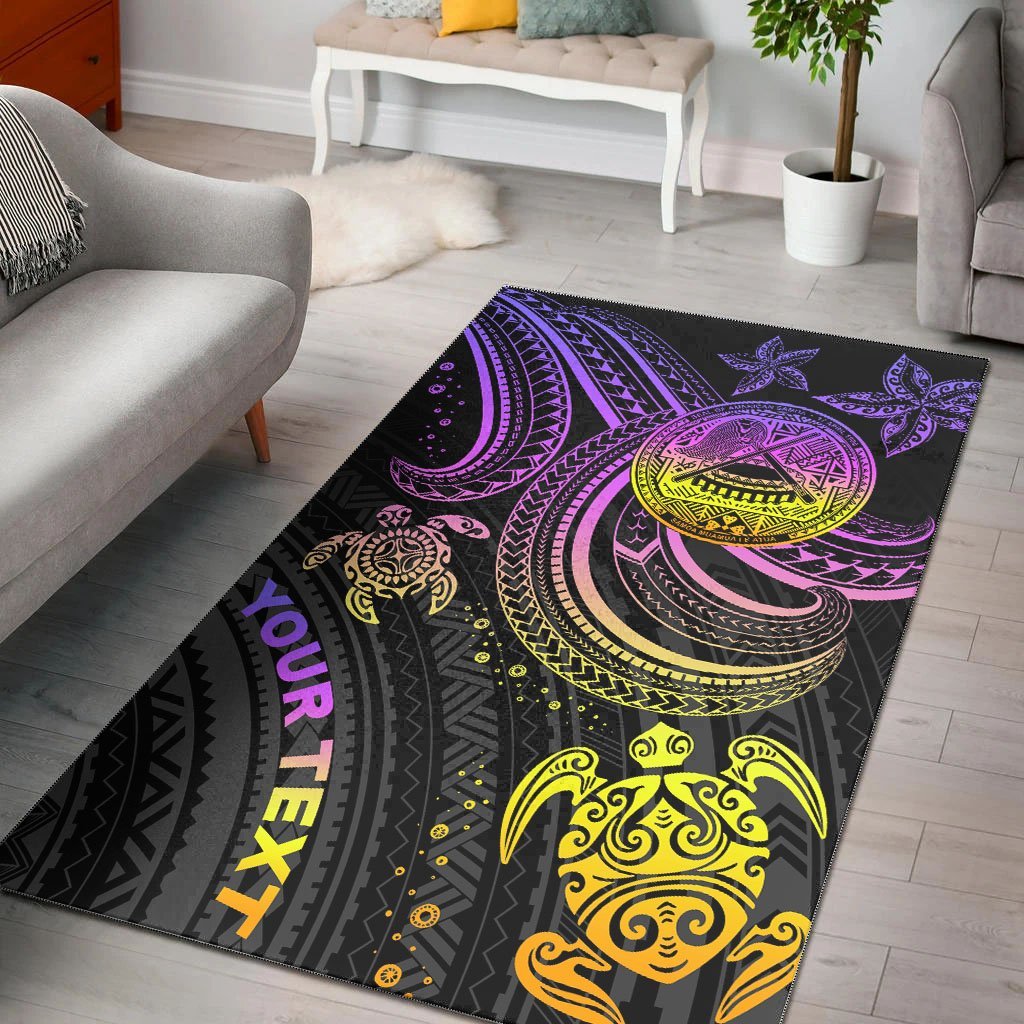 American Samoa Custom Personalised Area Rug - Pink Turtle - Vibe Hoodie Shop