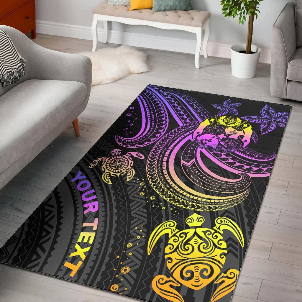 Tonga Custom Personalised Area Rug - Pink Turtle - Vibe Hoodie Shop