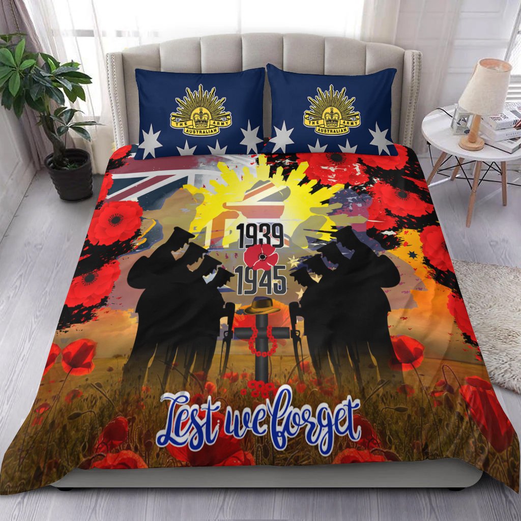 Bedding Set - ANZAC Day 2021 World War II Commemoration 1939 - 1945 - Vibe Hoodie Shop