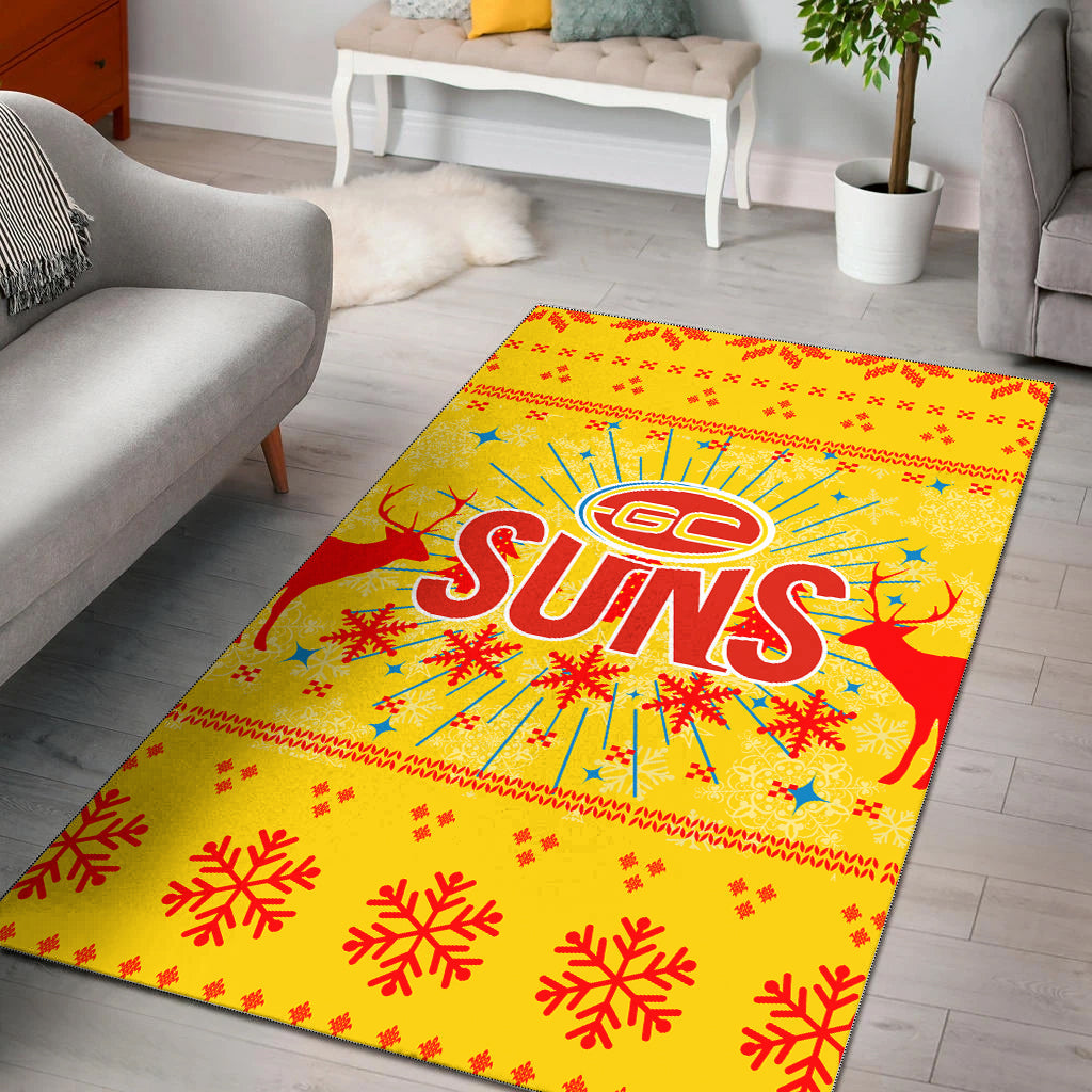 Gold Coast Suns Area Rug - Christmas Ugly Style - - Vibe Hoodie Shop