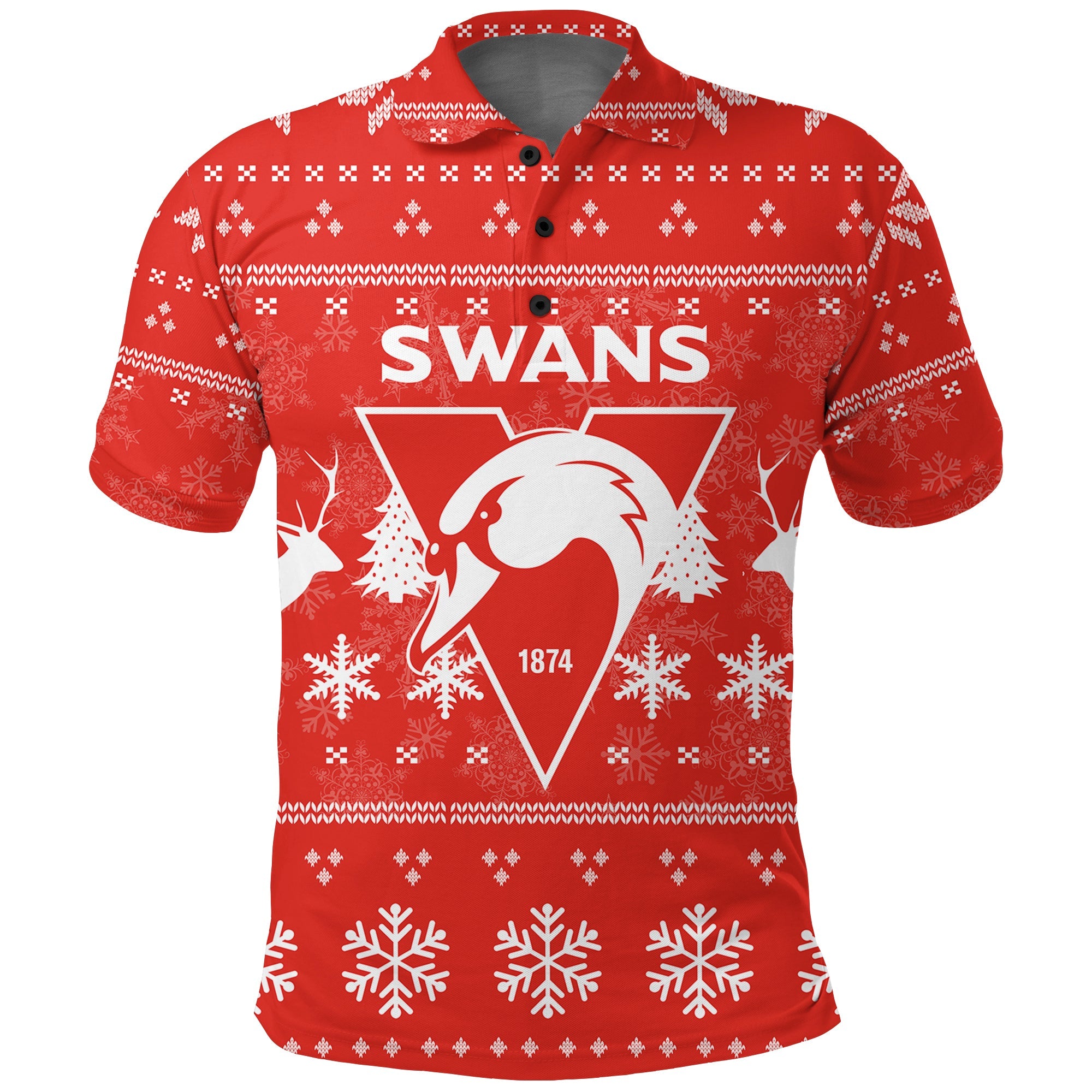 Sydney Swans Polo Shirt - Christmas Ugly Style - - Vibe Hoodie Shop