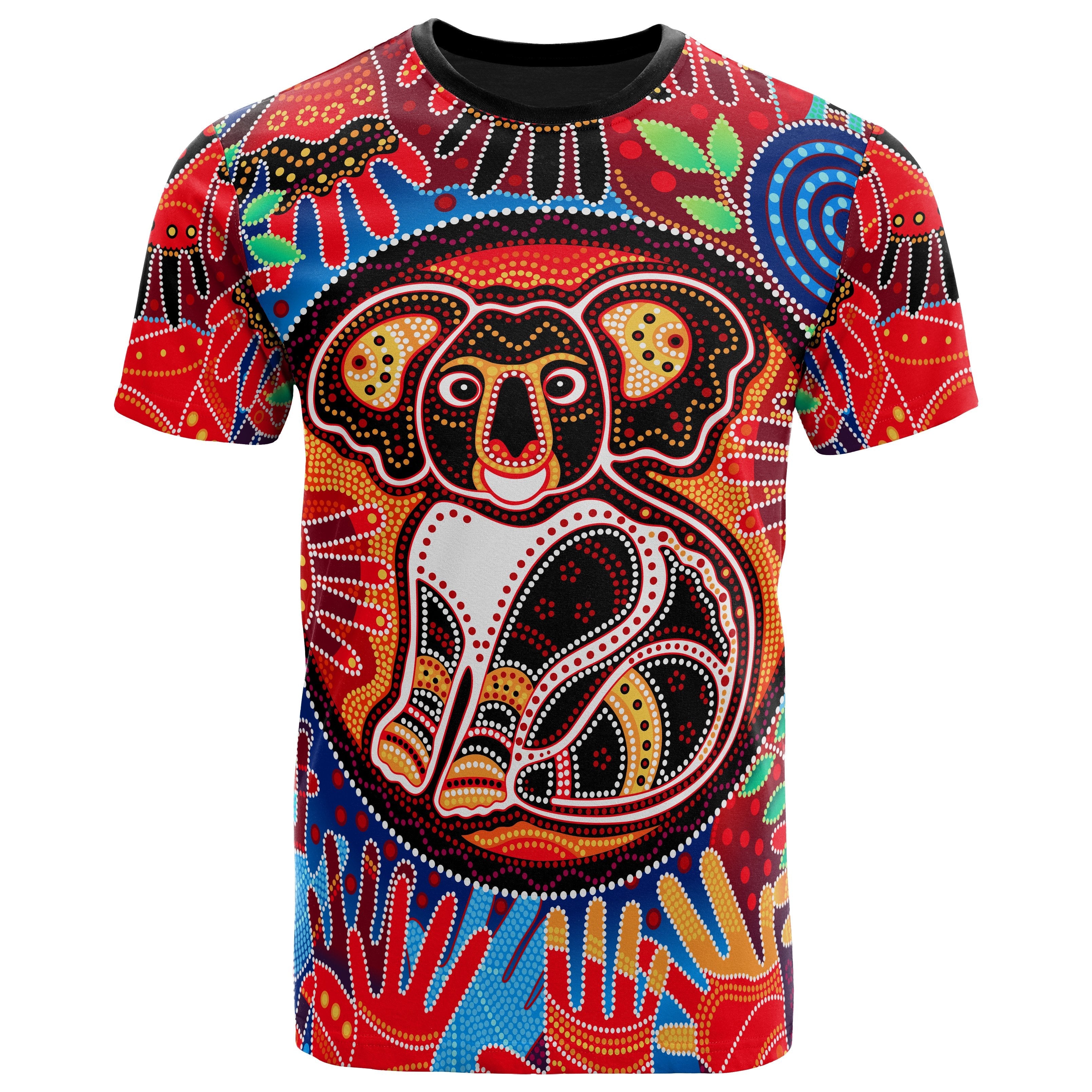 Aboriginal T shirt, Koala and Hand Art Dot Painting T shirt - Vibe Hoodie Shop