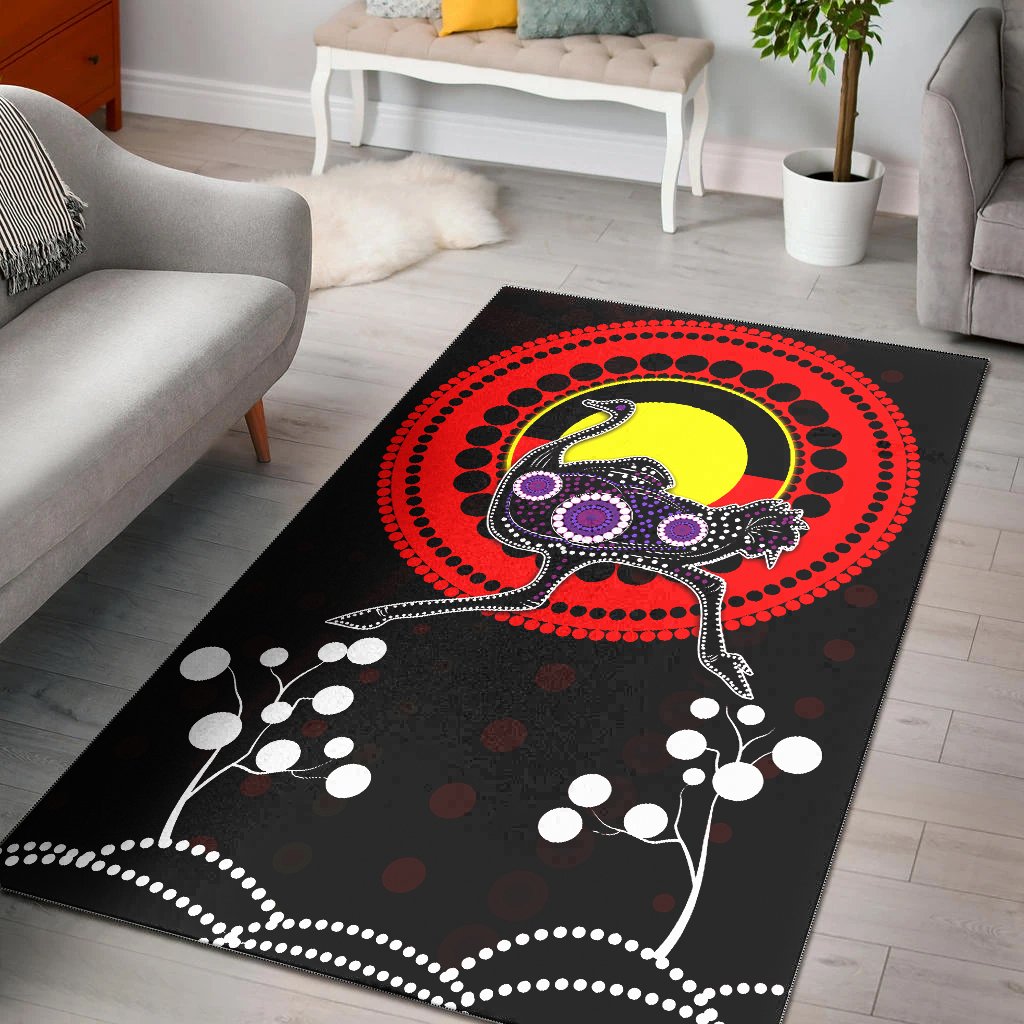 Aboriginal Area Rug - Ostrich Australia and Aboriginal flag - Vibe Hoodie Shop