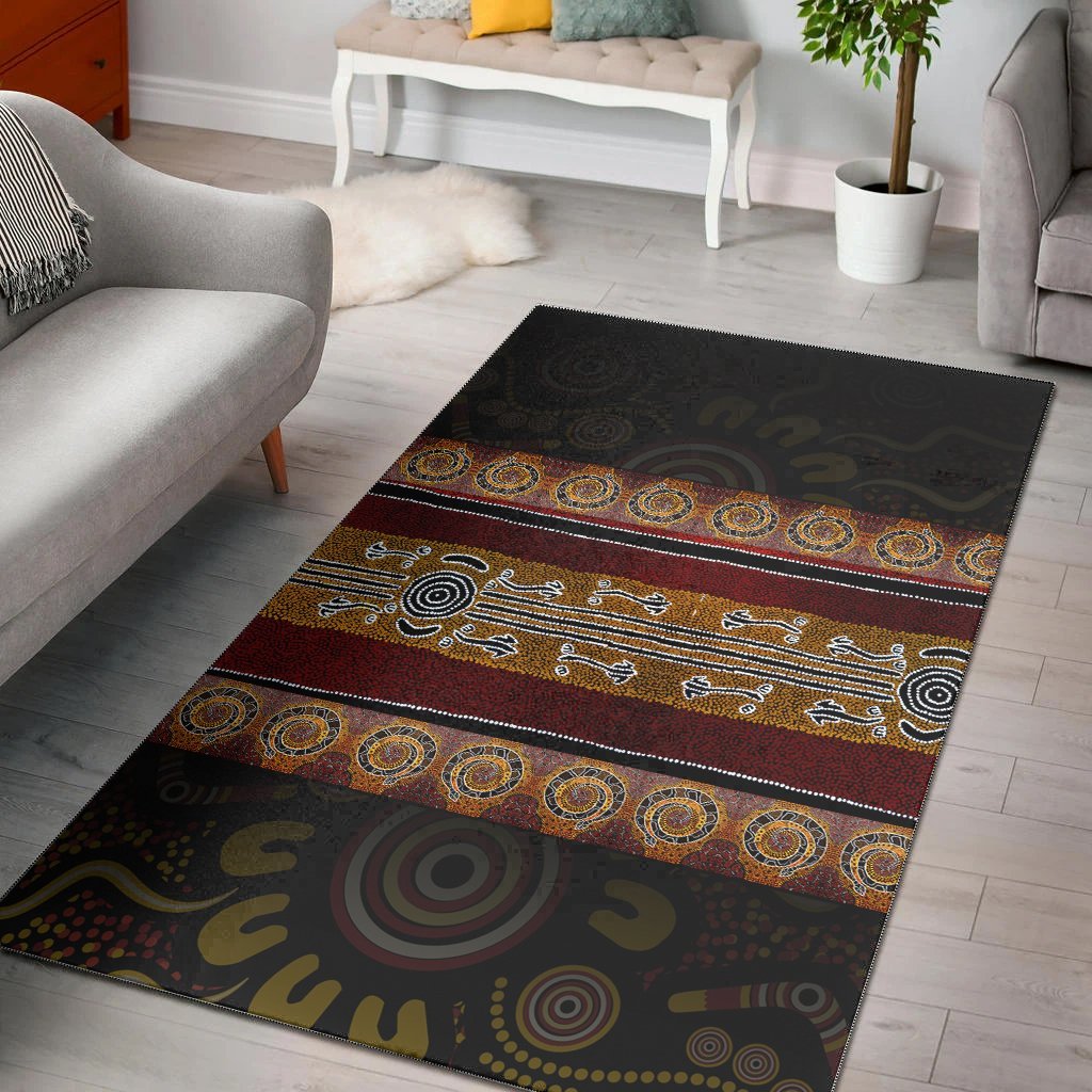 Vibe Hoodie Area Rug - Aboriginal Dot Panting Art Horizontal Lines - RLT20 - Vibe Hoodie Shop