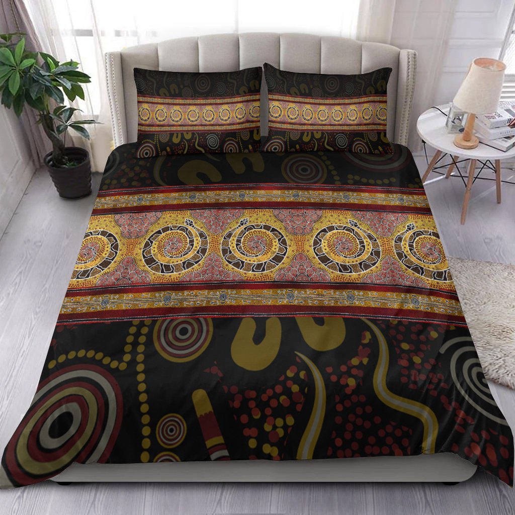 Australia Bedding Set - Snake Dot Panting Art - Vibe Hoodie Shop