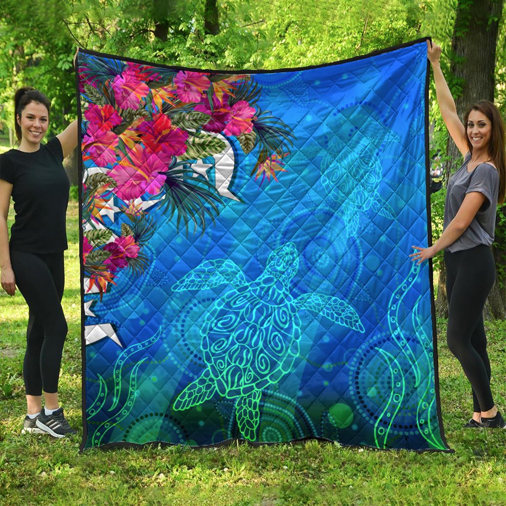 Premium Quilts - Torres Strait Blue Sea With Hibiscus - Vibe Hoodie Shop