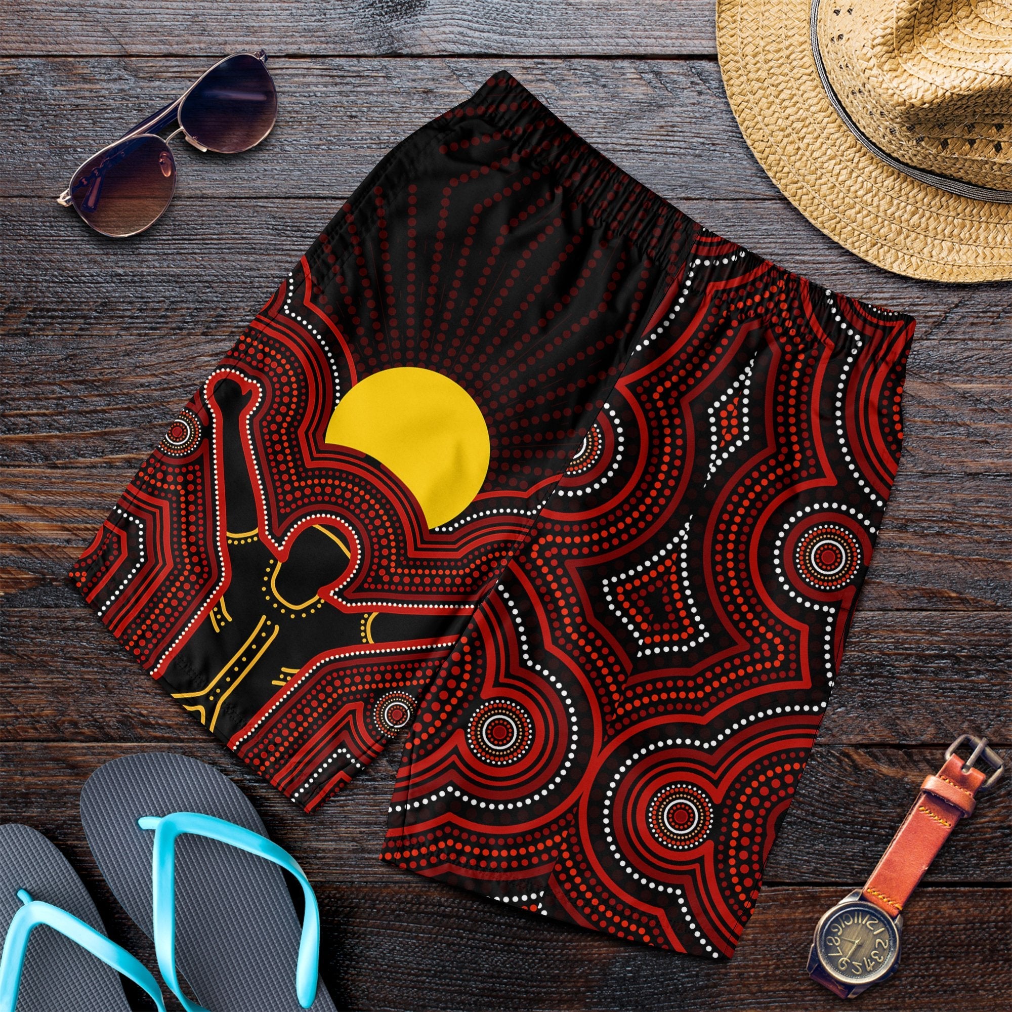 Aboriginal Men Shorts - The Sun Always Shines - Vibe Hoodie Shop