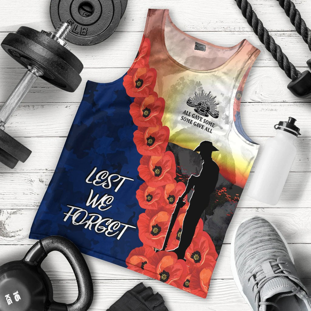 ANZAC Lest We Forget Men's Tank Top - All Gave Some, Some Gave All - - Vibe Hoodie Shop