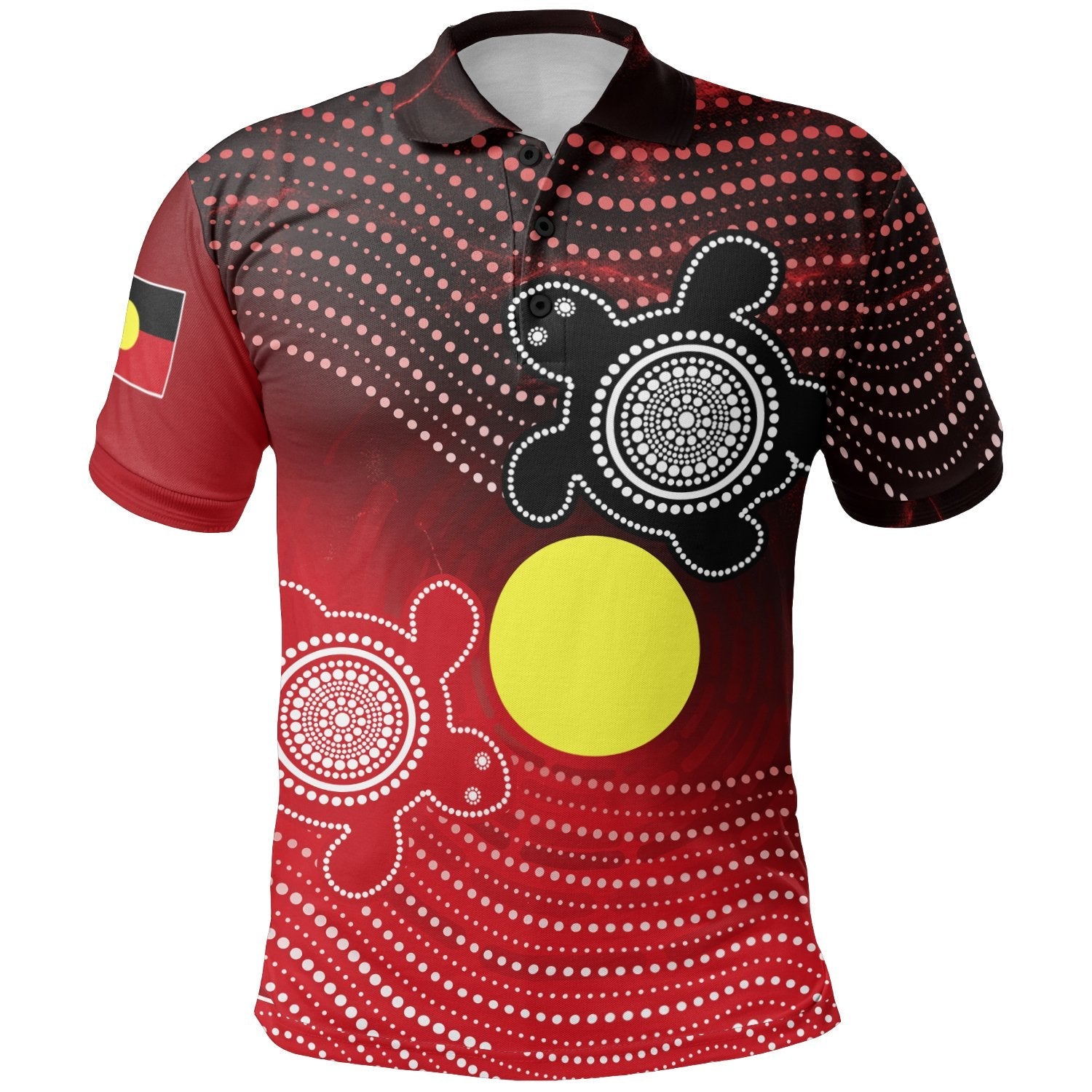 Aboriginal Polo Shirts - Indigenous Circle Dot Painting Style - Vibe Hoodie Shop