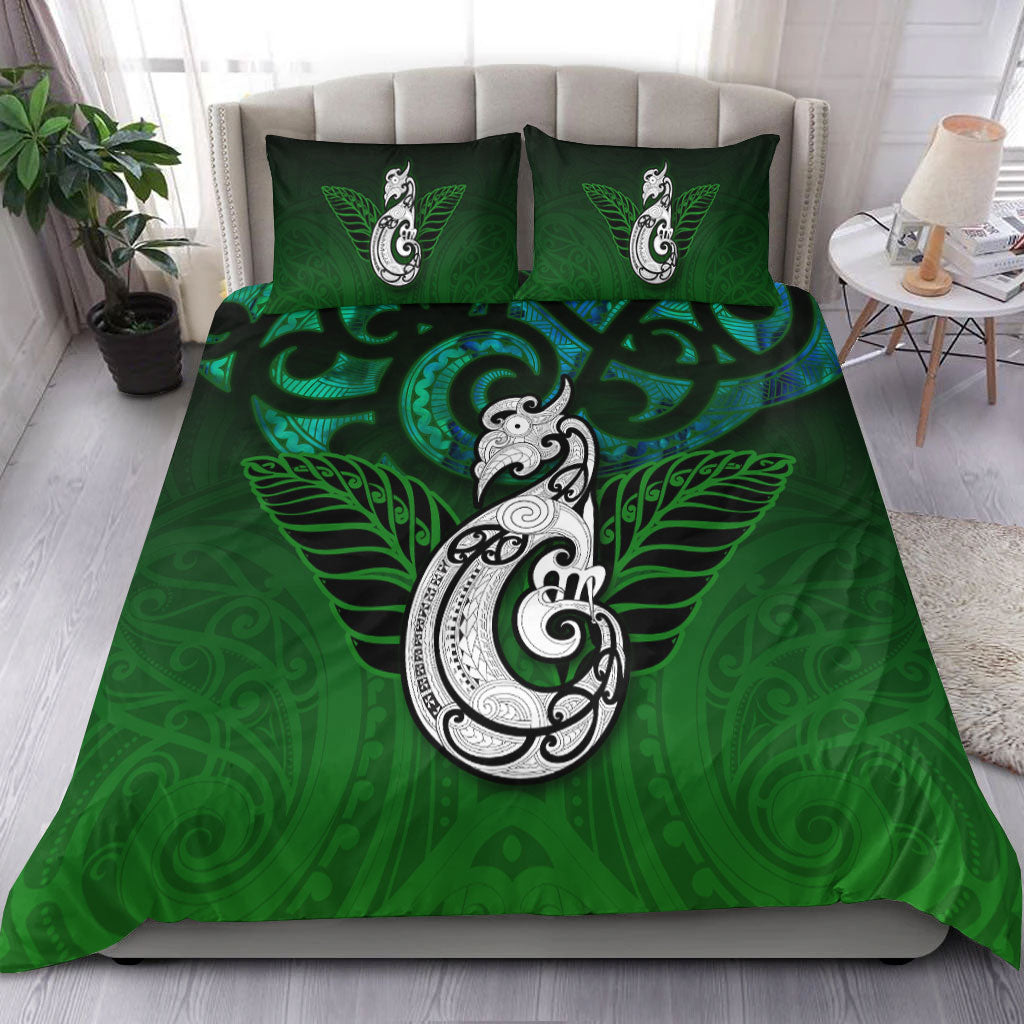 New Zealand Maori Bedding Set - Paua Shell Green - - Vibe Hoodie Shop