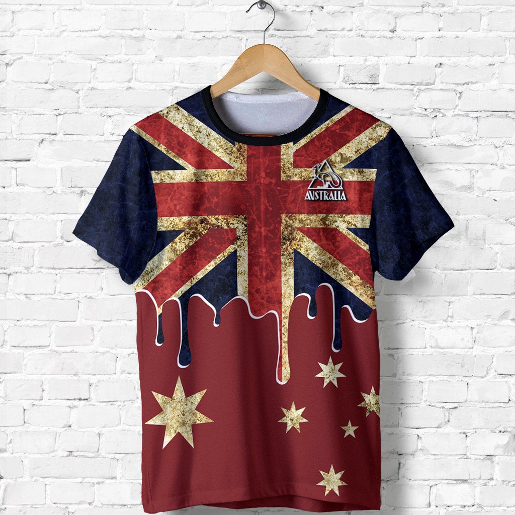 T shirt - Aus Flag T shirt Vintage Kangaroo Symbol - Vibe Hoodie Shop