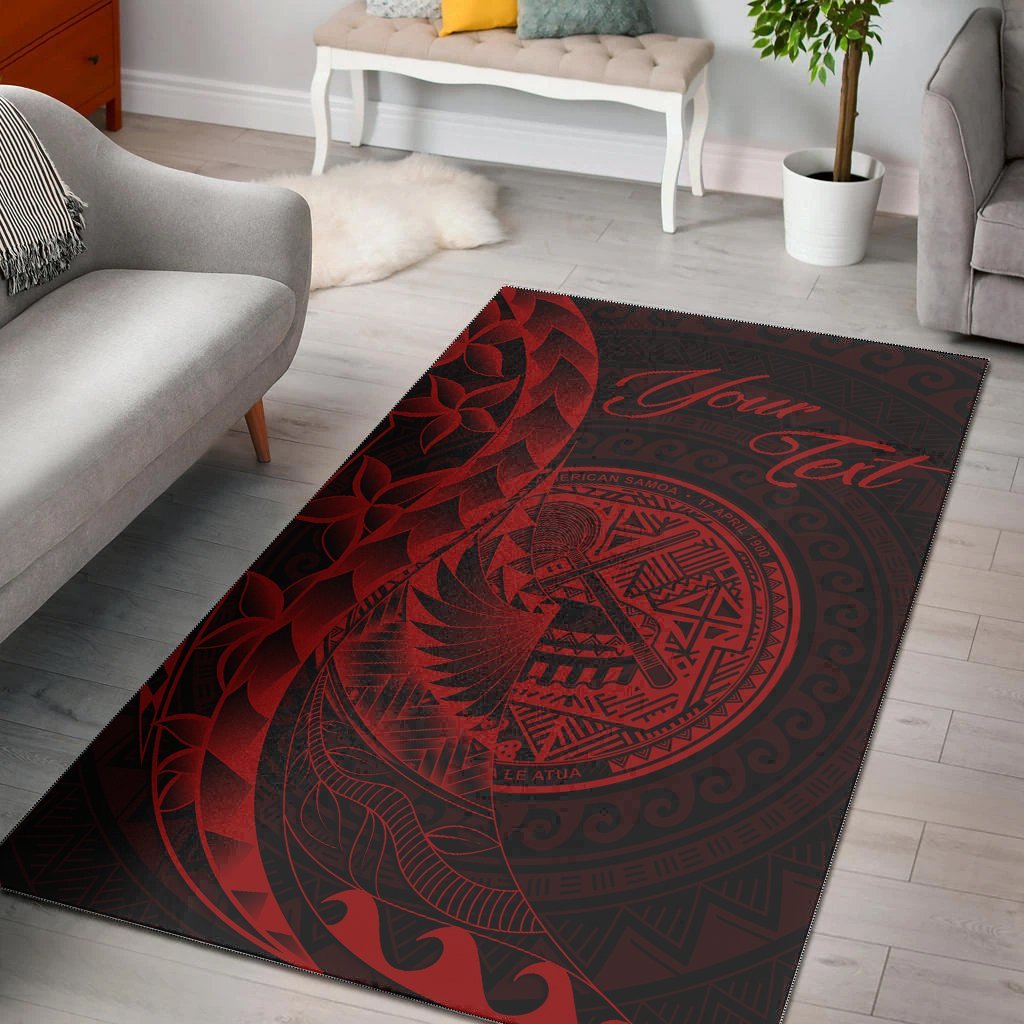 American Samoa Area Rug - Custom Polynesian Pattern Style Red Color - Vibe Hoodie Shop