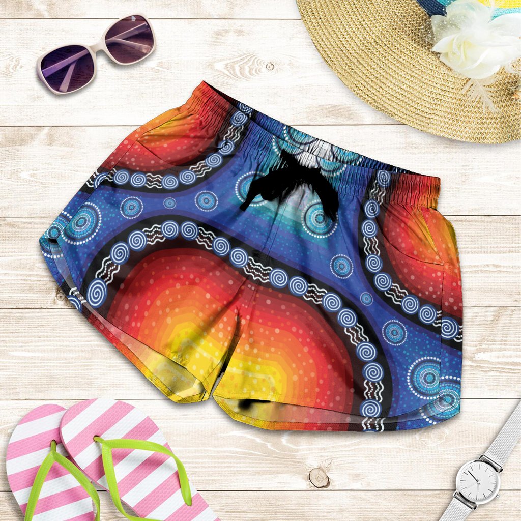 women-short-aboriginal-color-dot-painting