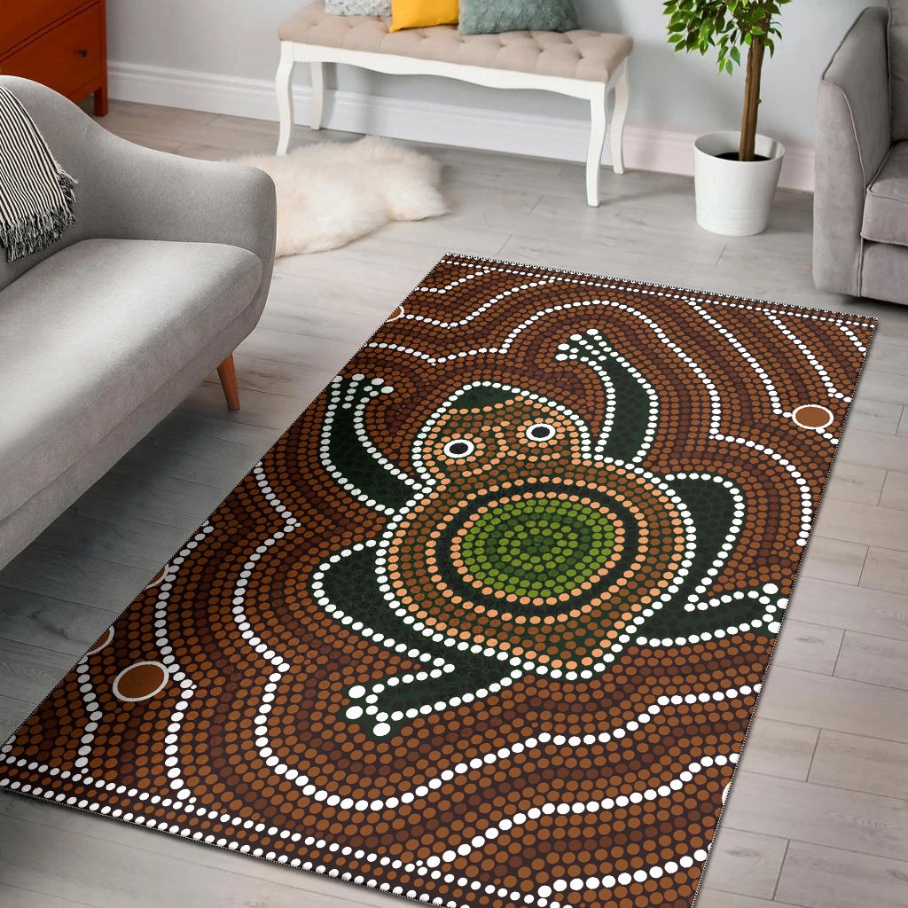 Aboriginal Area Rug - DREAMTIME FROG Aboriginal Style - Vibe Hoodie Shop