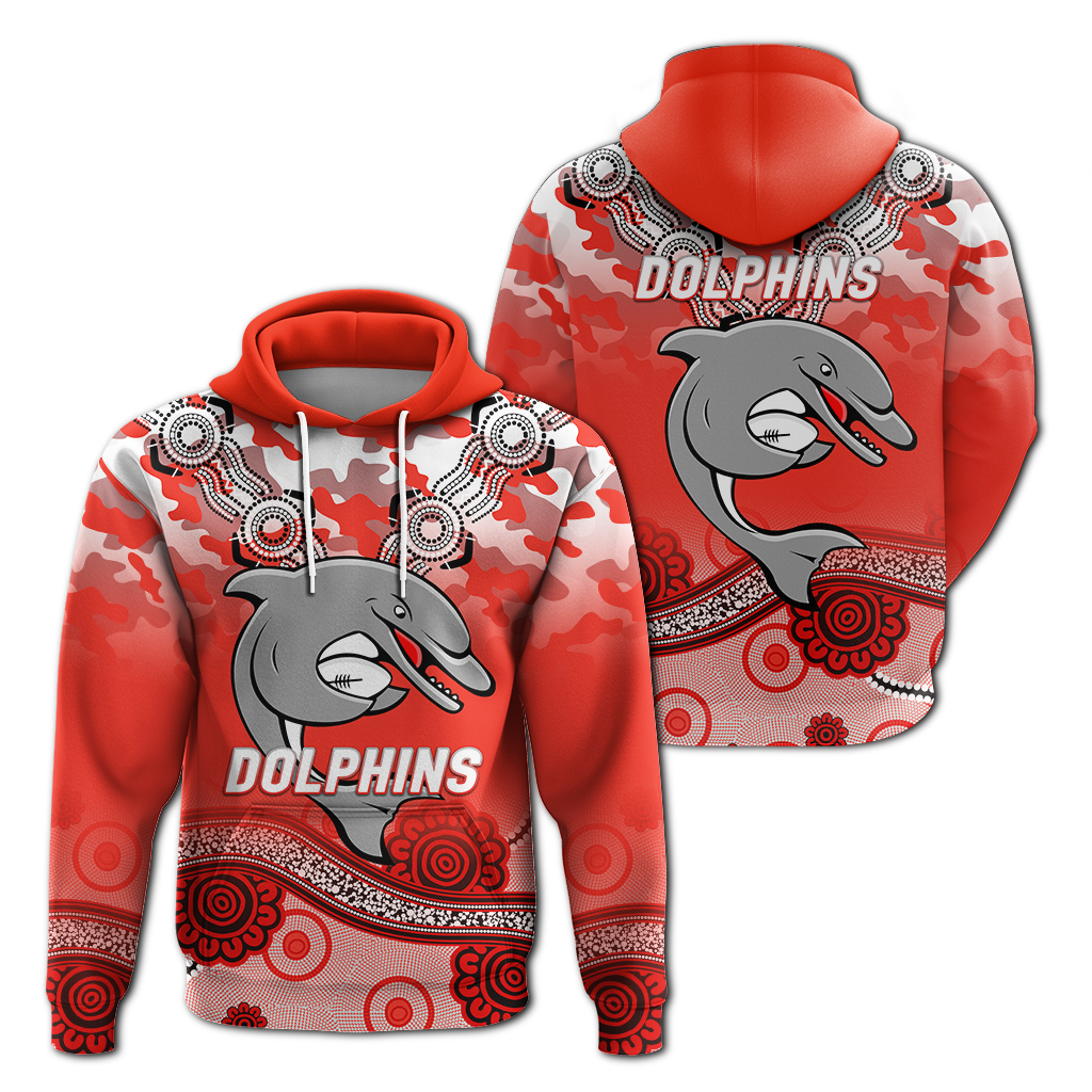 Dolphins Rugby ANZAC Day Camouflage Indigenous Art Hoodie - LT12 - Vibe Hoodie Shop
