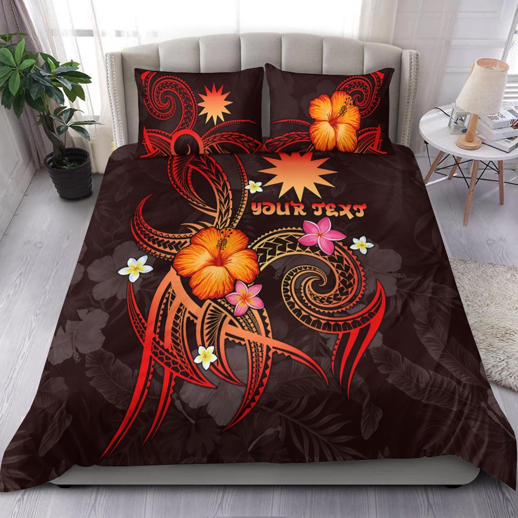 Nauru Polynesian Personalised Bedding Set - Legend of Nauru (Red) - Vibe Hoodie Shop