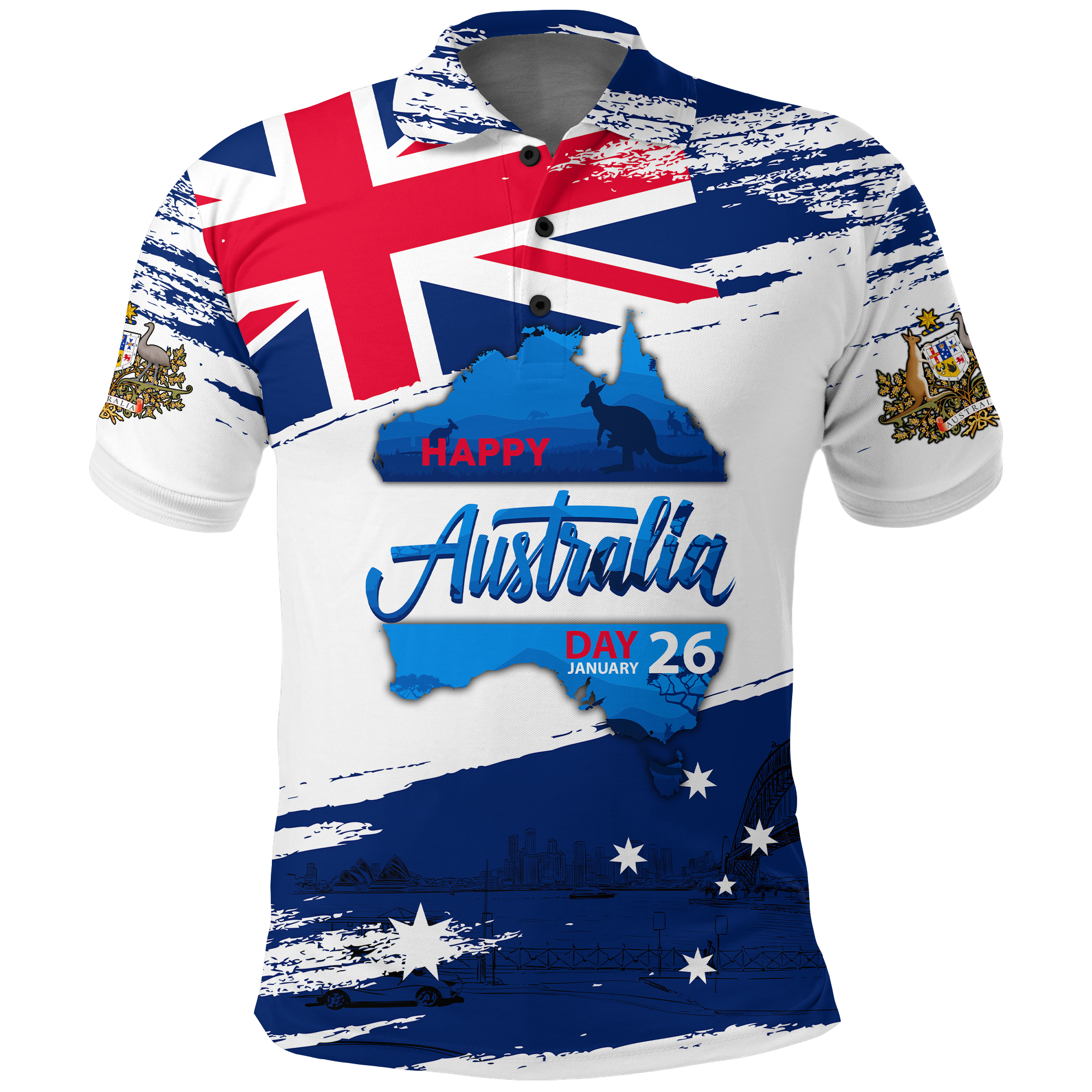 Happy Australia Day January 26 Polo Shirt - - Vibe Hoodie Shop