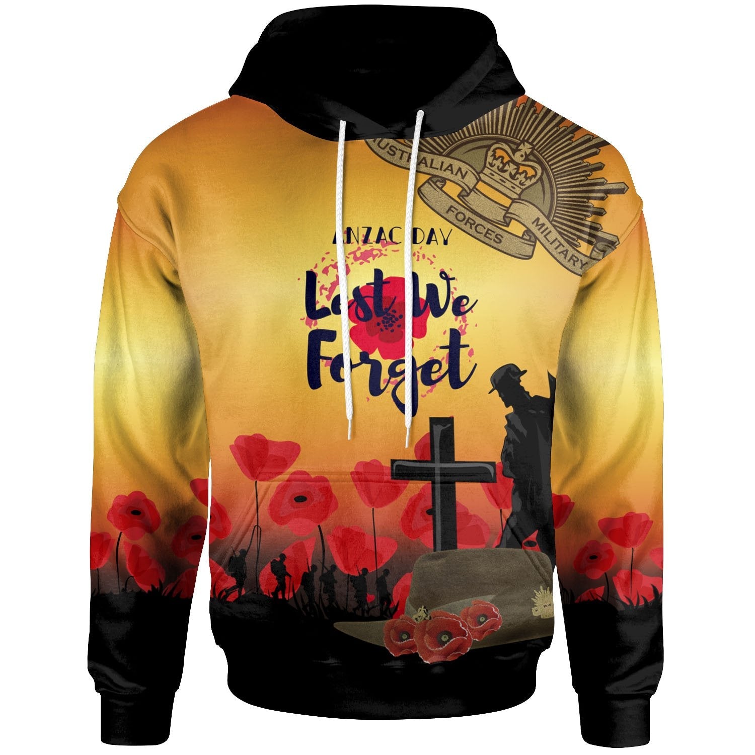 ANZAC Day Hoodie - Lest We Forget - Vibe Hoodie Shop