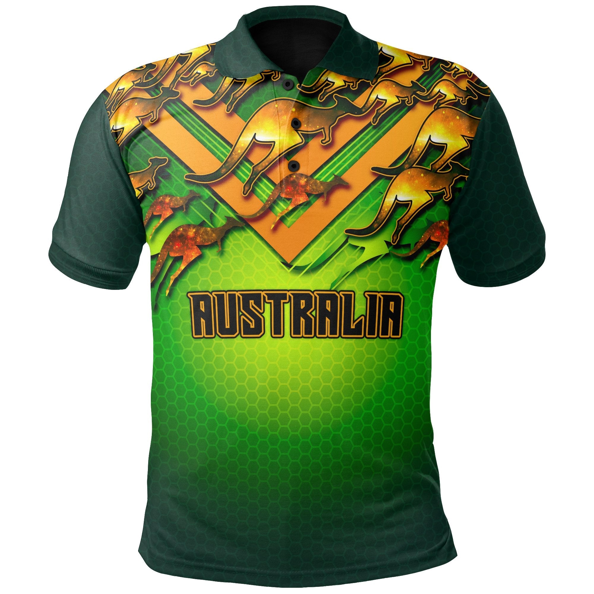 Polo Shirt - Australian Kangaroo Shirt Aussie National Colors - Vibe Hoodie Shop