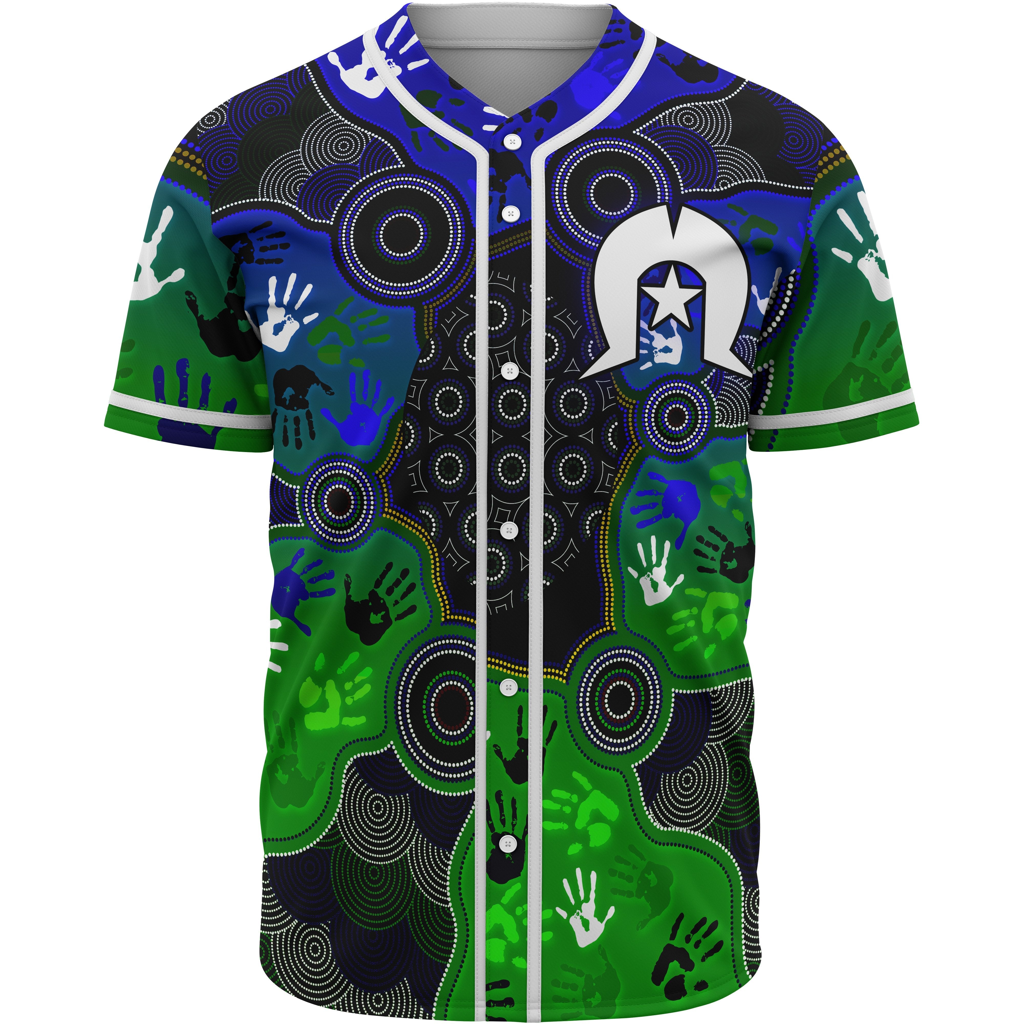 Aboriginal Baseball Shirt - Torres Strait Symbol With Indigenous Patterns - Vibe Hoodie Shop