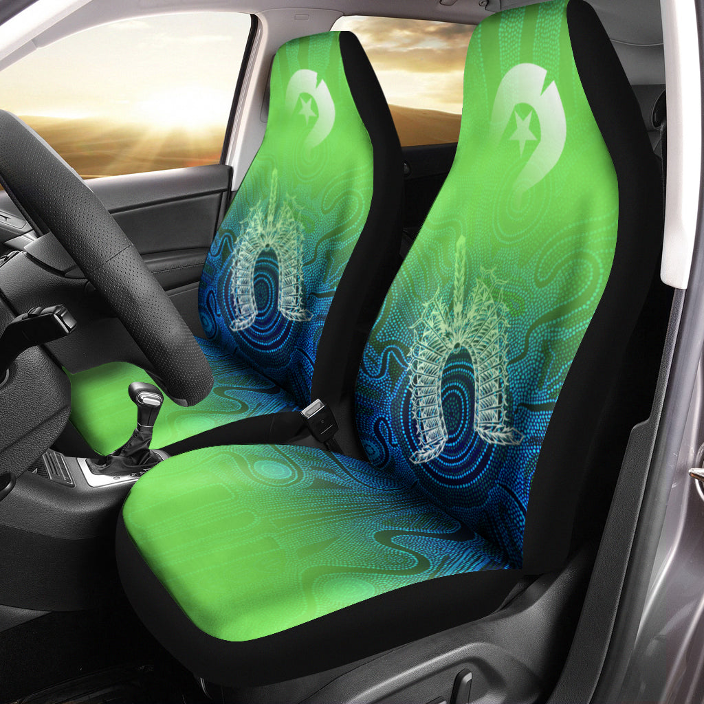 Torres Strait Islands Car Seat Covers - Indigenous Dot Painting Art - - Vibe Hoodie Shop