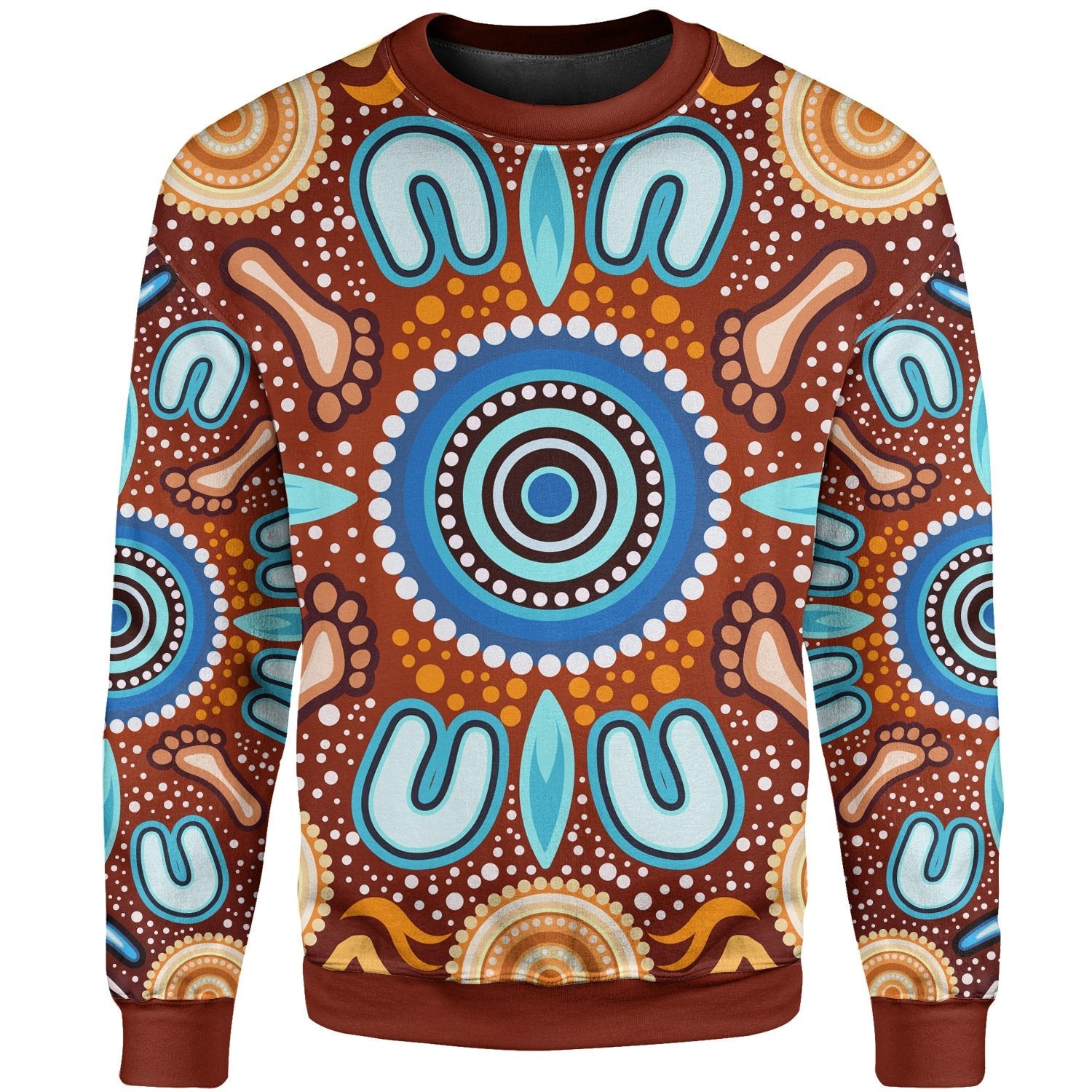 Aboriginal Sweaters - Indigenous Circle Dot Painting Ver02 - Vibe Hoodie Shop