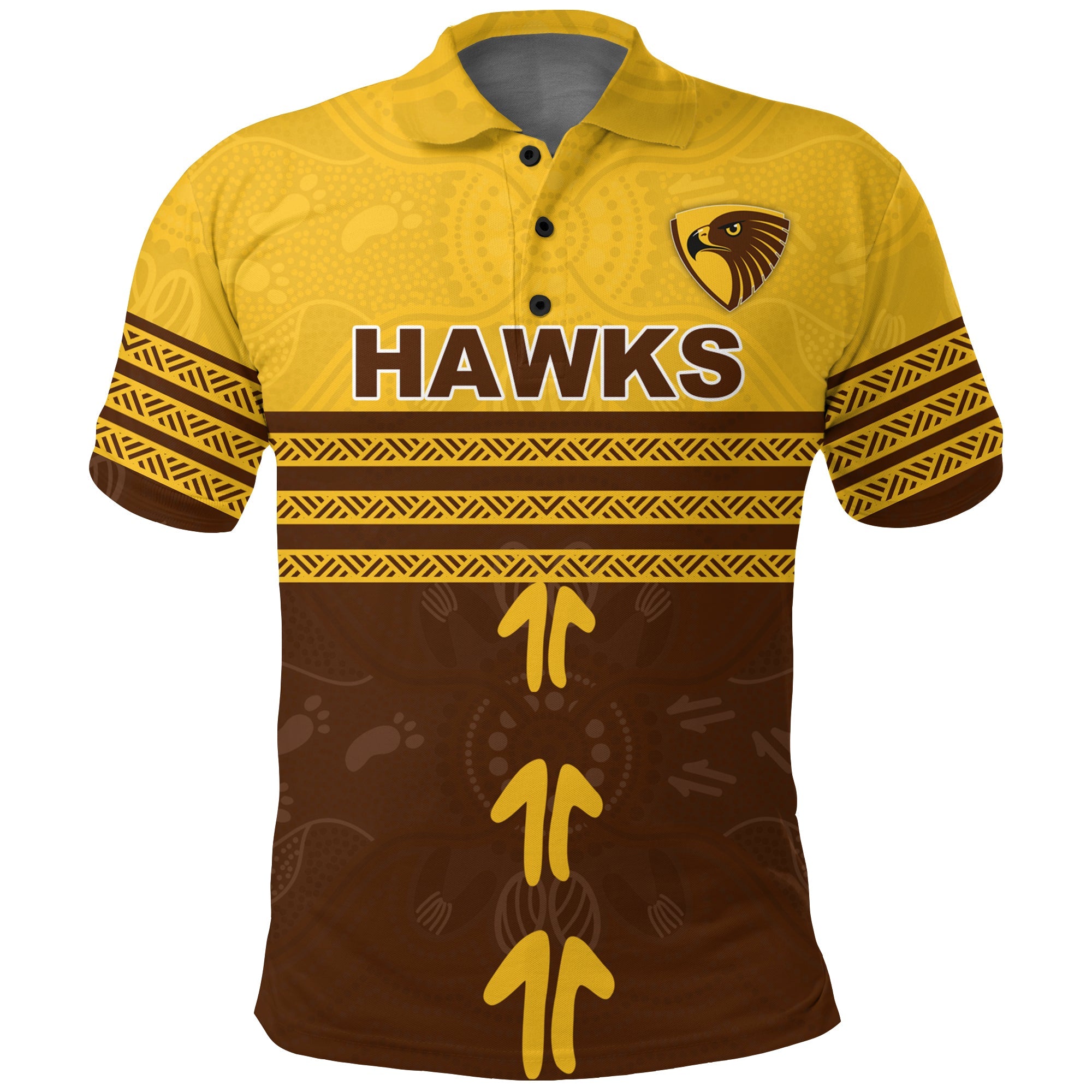 Hawthorn Polo Shirt - Aboriginal Dot Painting - - Vibe Hoodie Shop