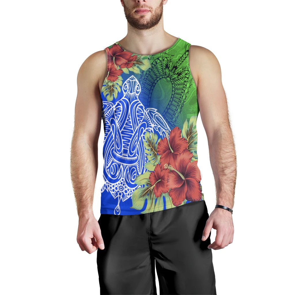 Torres Strait Islanders Men's Tank Top - Ocean Hibiscus - Vibe Hoodie Shop