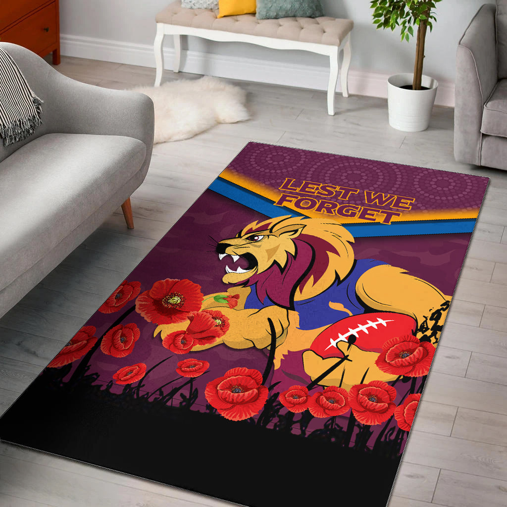 Brisbane Lions ANZAC Day Area Rug - Indigenous Art - - Vibe Hoodie Shop