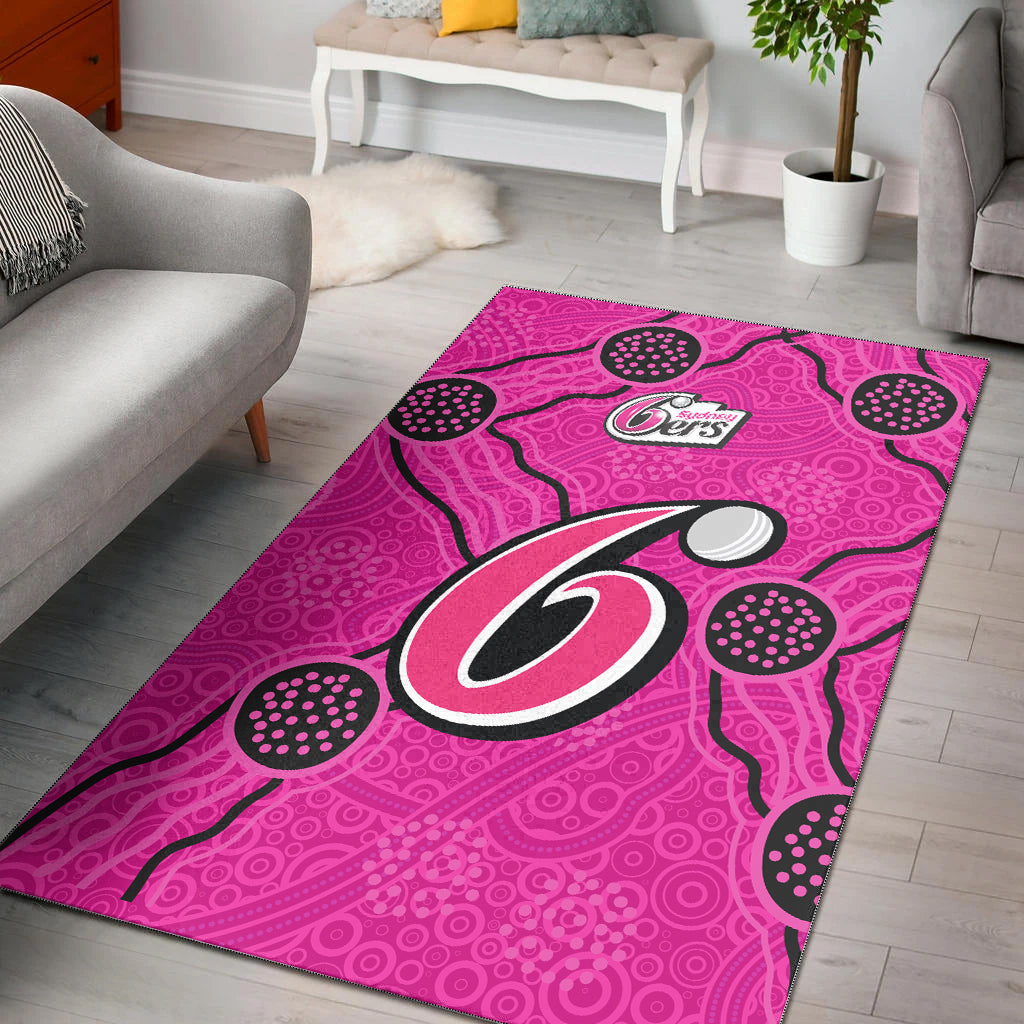 Sydney Sixers Area Rug - Aboriginal Dot Painting - - Vibe Hoodie Shop