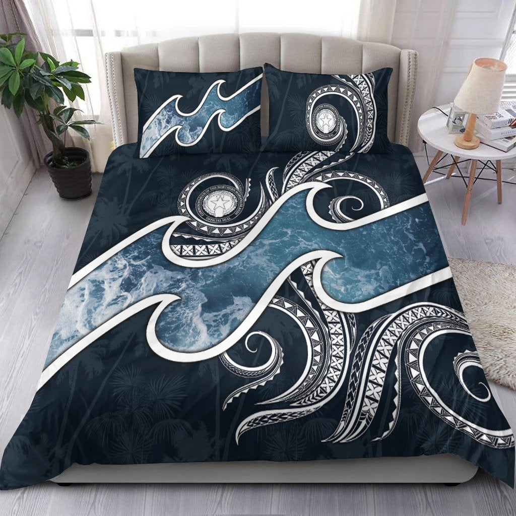 Northern Mariana Islands Polynesian Bedding Set - Ocean Style - Vibe Hoodie Shop