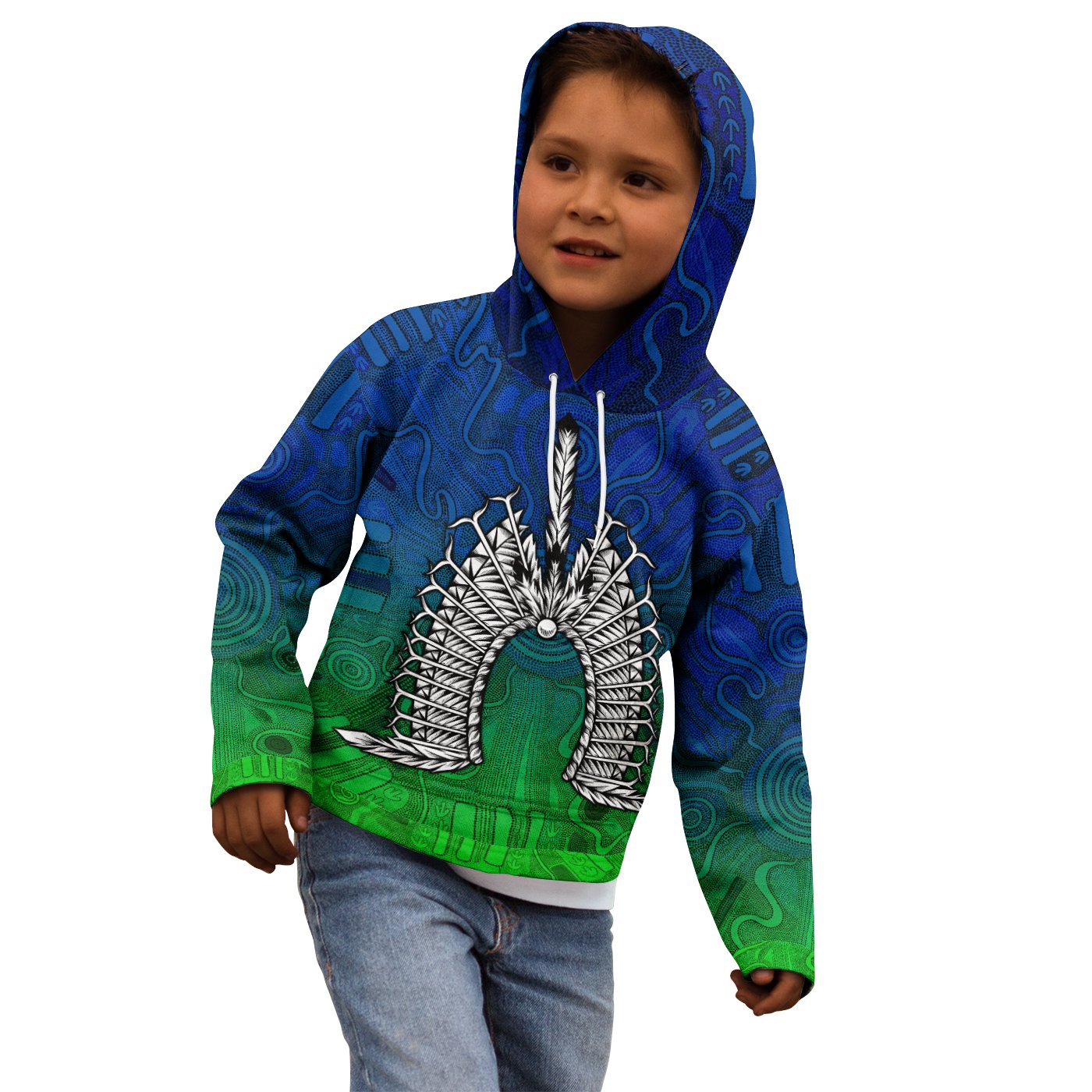 Torres Strait Islanders Kid Hoodie - Dhari Mask - Vibe Hoodie Shop