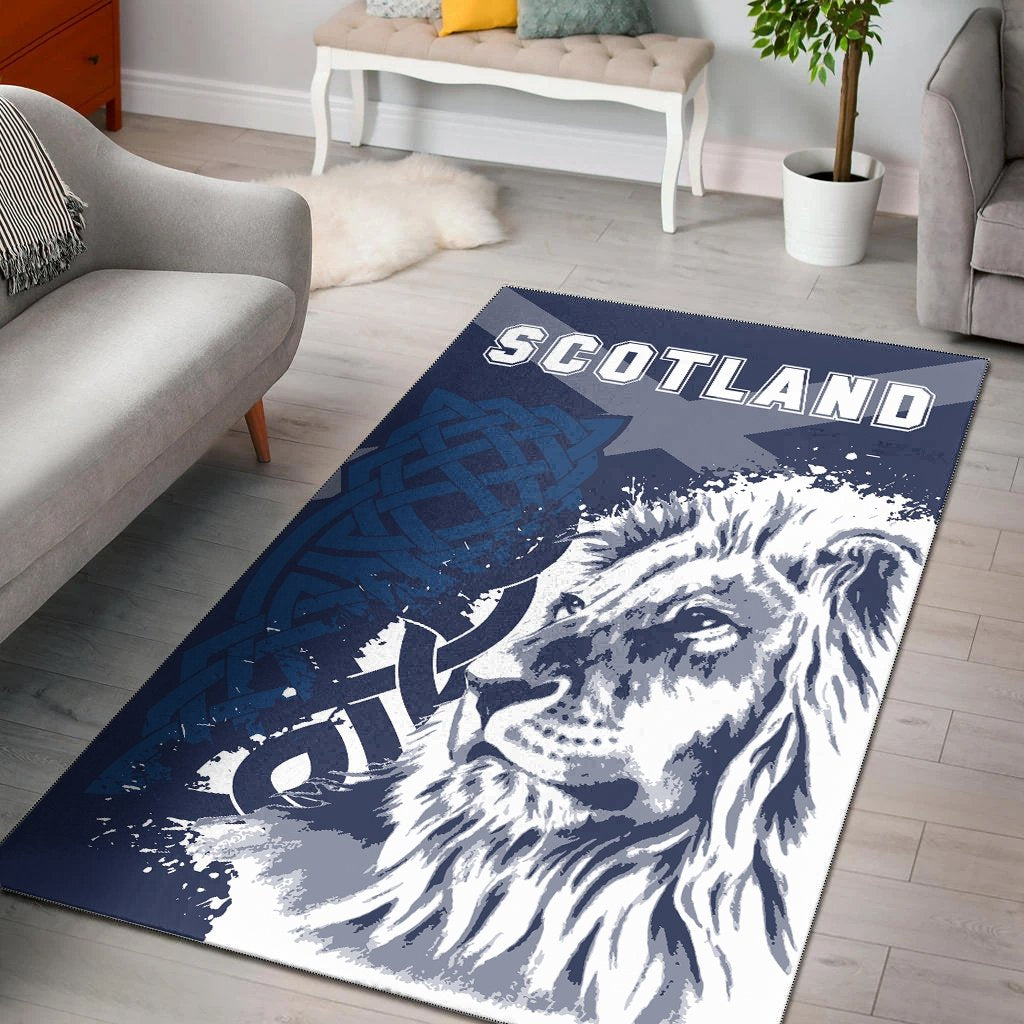 Scotland Celtic Area Rug - Cross Celt Lion - Vibe Hoodie Shop