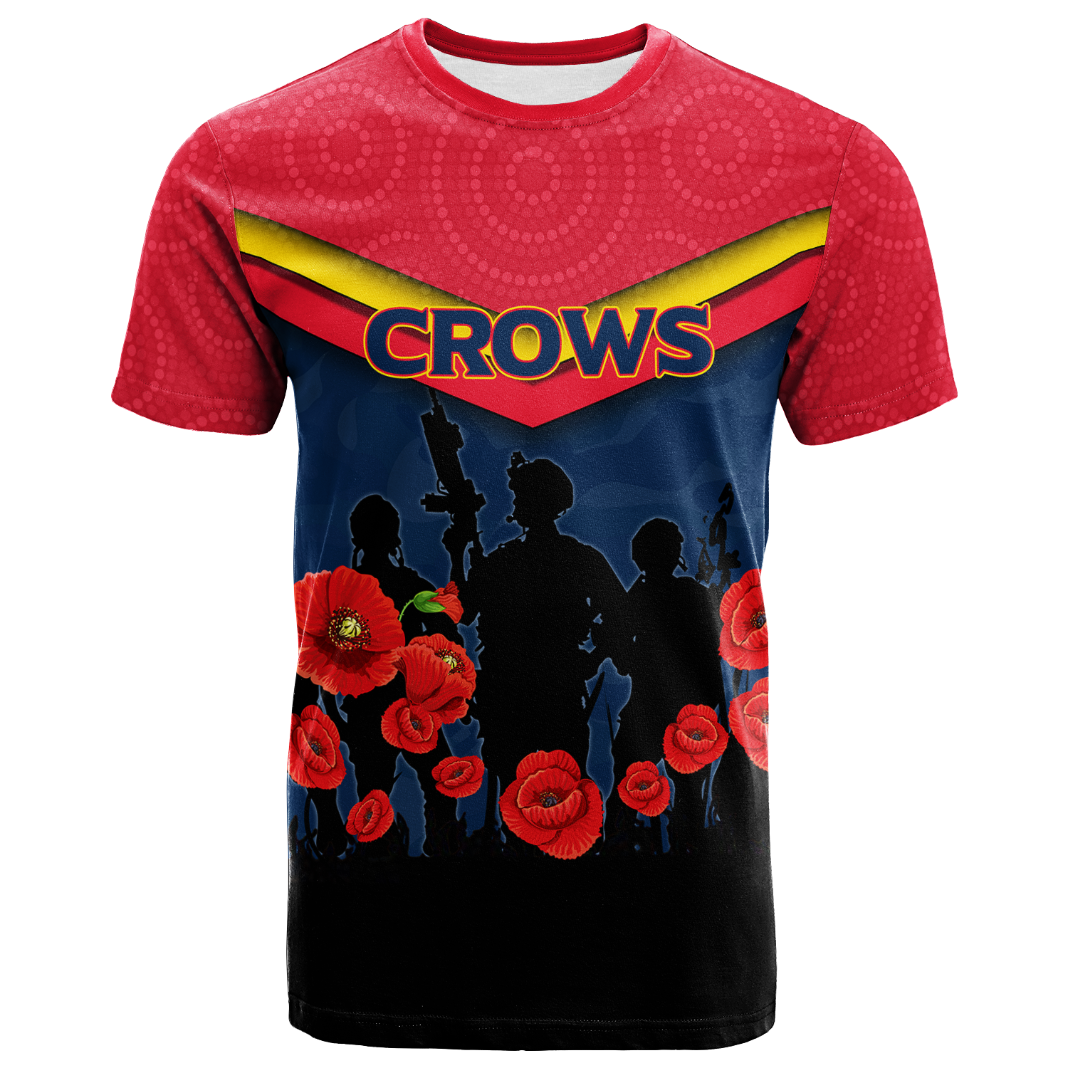 Adelaide Crows ANZAC Day T shirt - Indigenous Art - - Vibe Hoodie Shop
