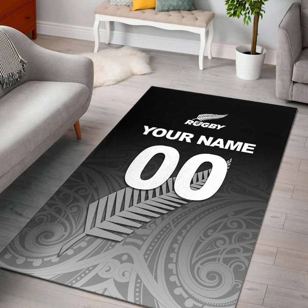 (Custom Personalised) New Zealand Rugby Area Rug - Maori Tribal - - Vibe Hoodie Shop