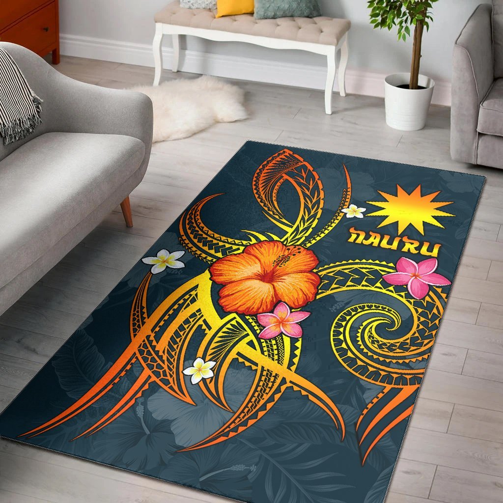 Nauru Polynesian Area Rug - Legend of Nauru (Blue) - Vibe Hoodie Shop