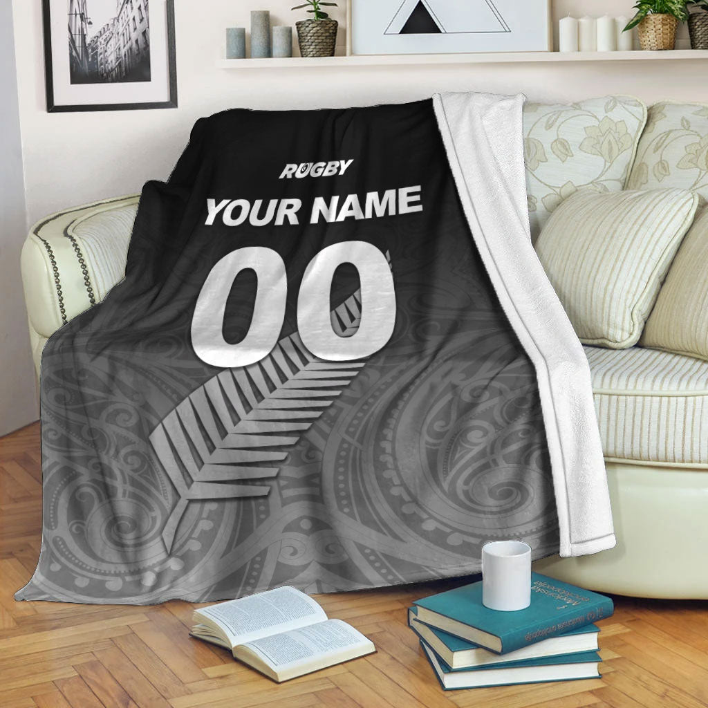 (Custom Personalised) New Zealand Rugby Blanket - Maori Tribal - - Vibe Hoodie Shop