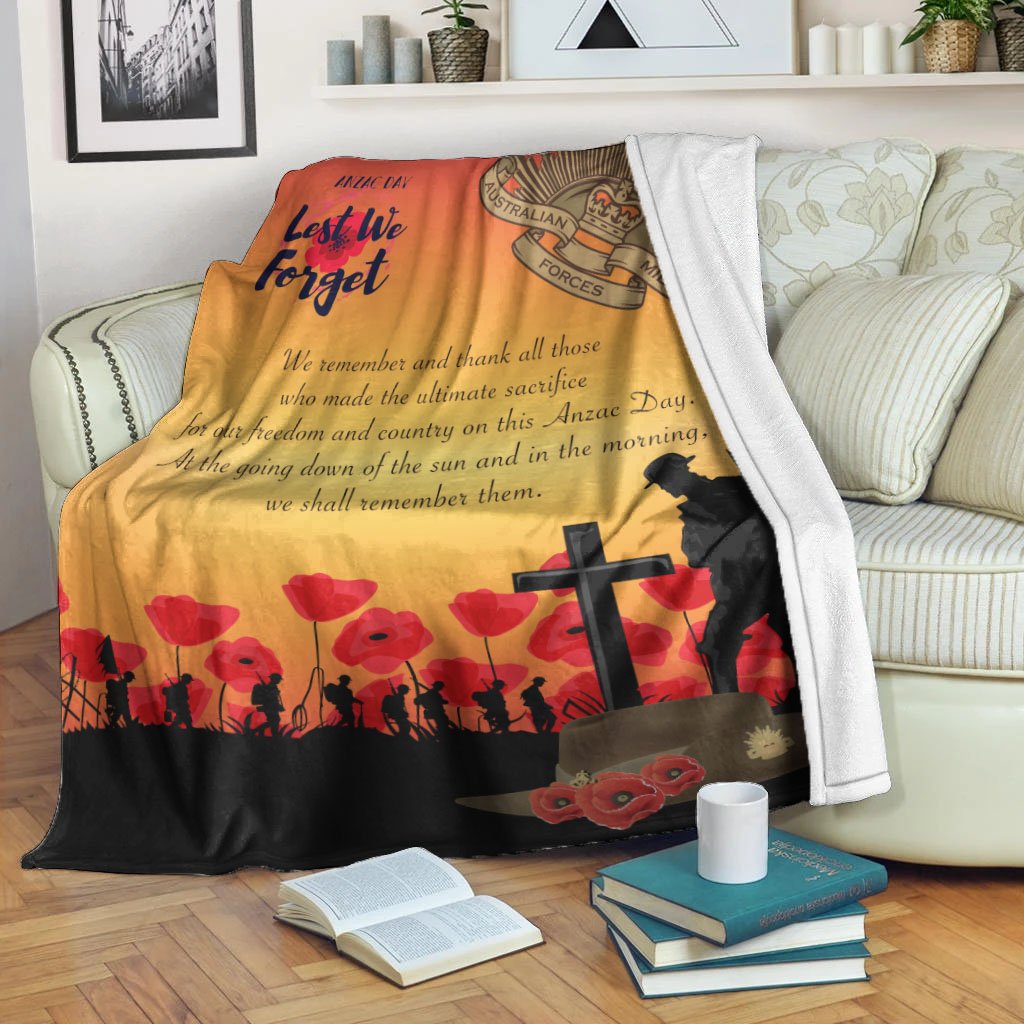 ANZAC Day Premium Blanket - Lest We Forget - Vibe Hoodie Shop