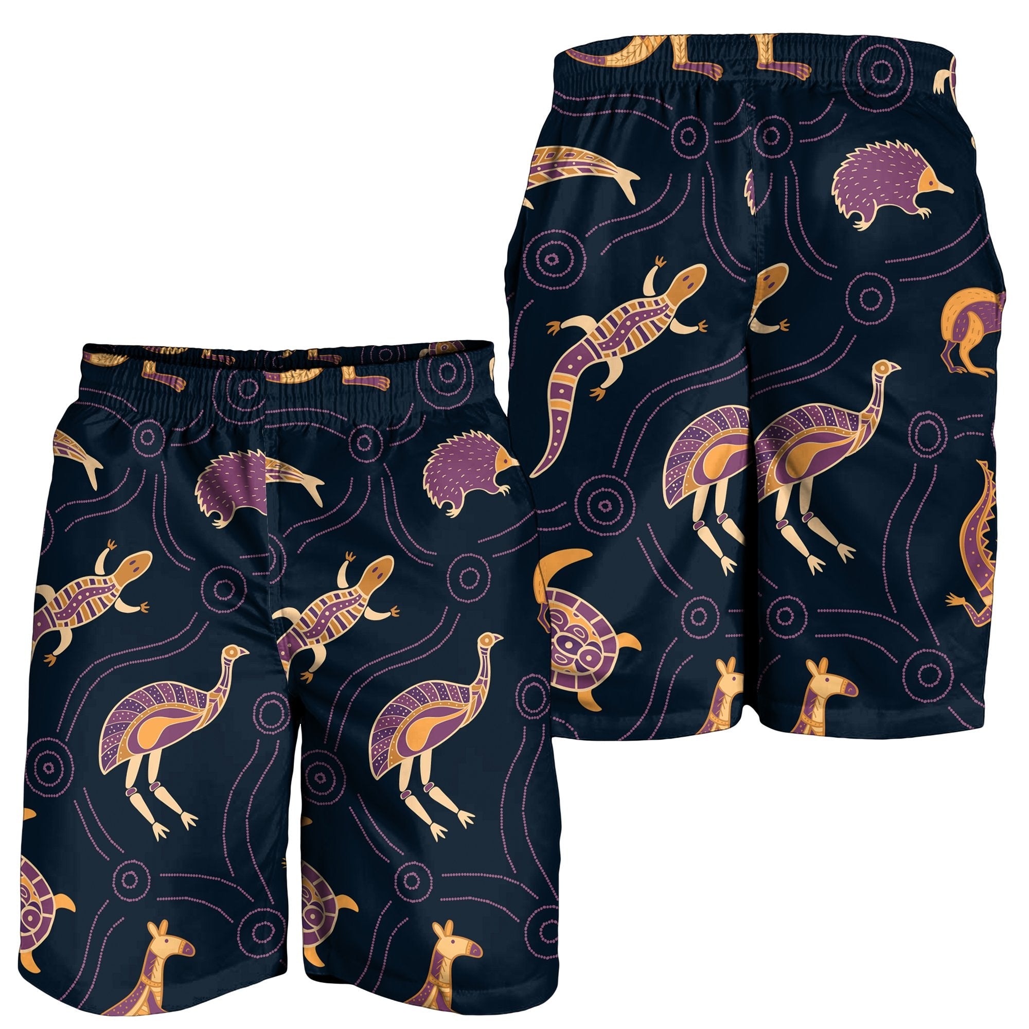 Men's Shorts - Indigenous Animals Patterns - Vibe Hoodie Shop