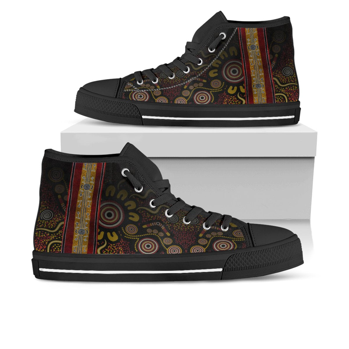 high-top-aboriginal-dot-panting-art-stripe-lines