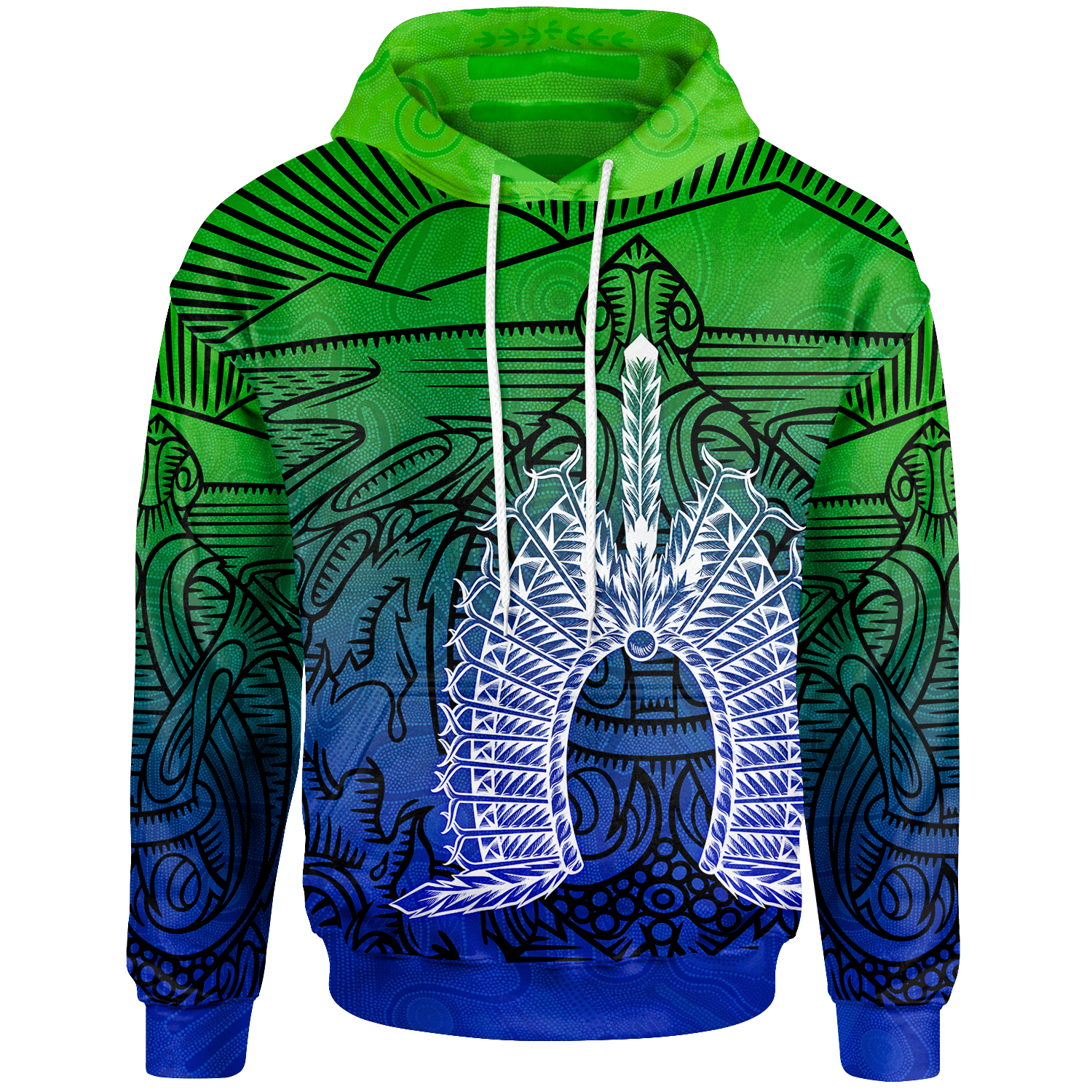 Torres Strait Islanders Hoodie - Turtle and Dhari Mask - Vibe Hoodie Shop