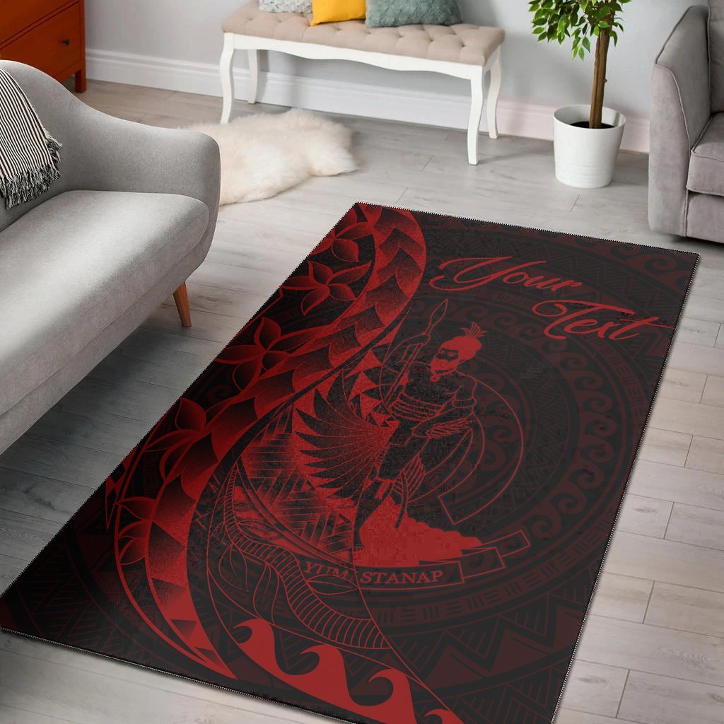 Vanuatu Area Rug - Custom Polynesian Pattern Style Red Color - Vibe Hoodie Shop