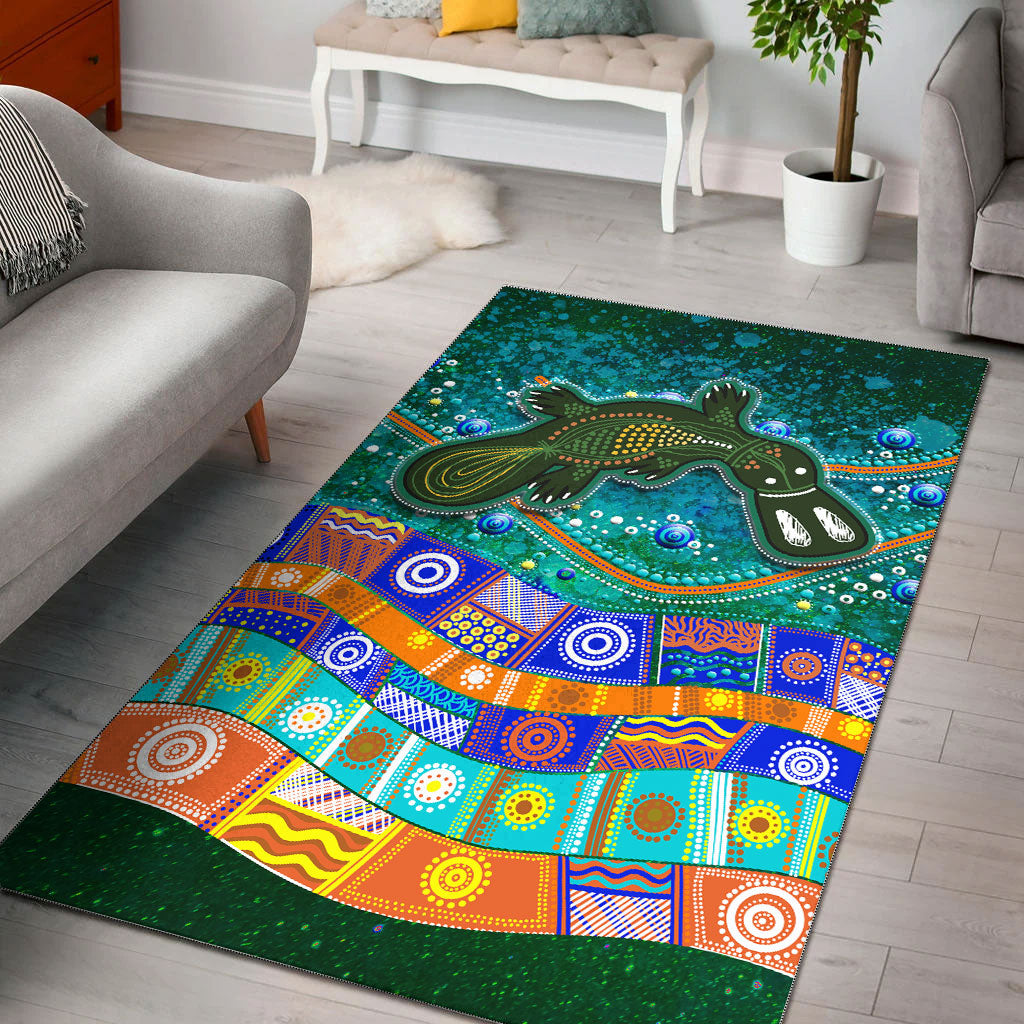 Aboriginal Platypus Painting Area Rug - - Vibe Hoodie Shop