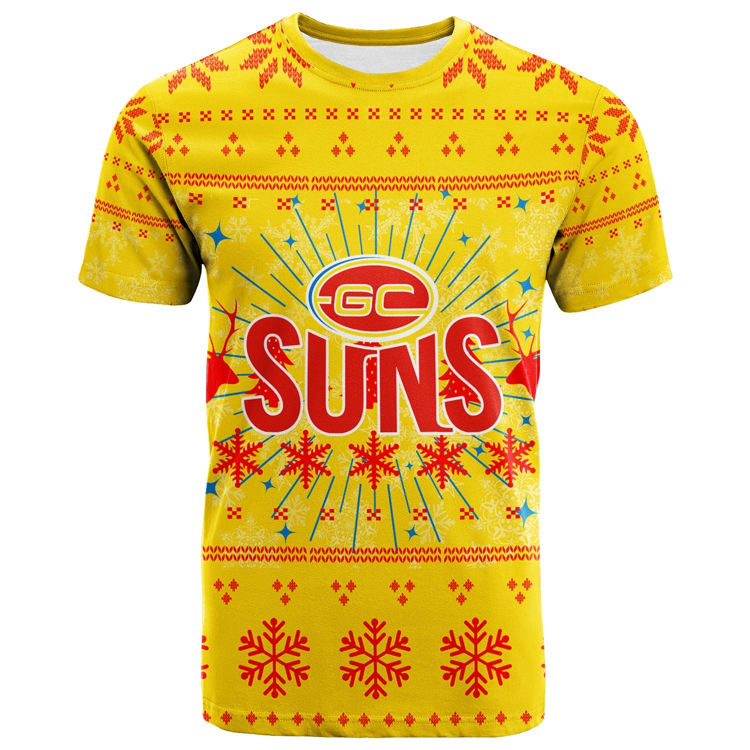 Gold Coast Suns T shirt - Christmas Ugly Style - - Vibe Hoodie Shop