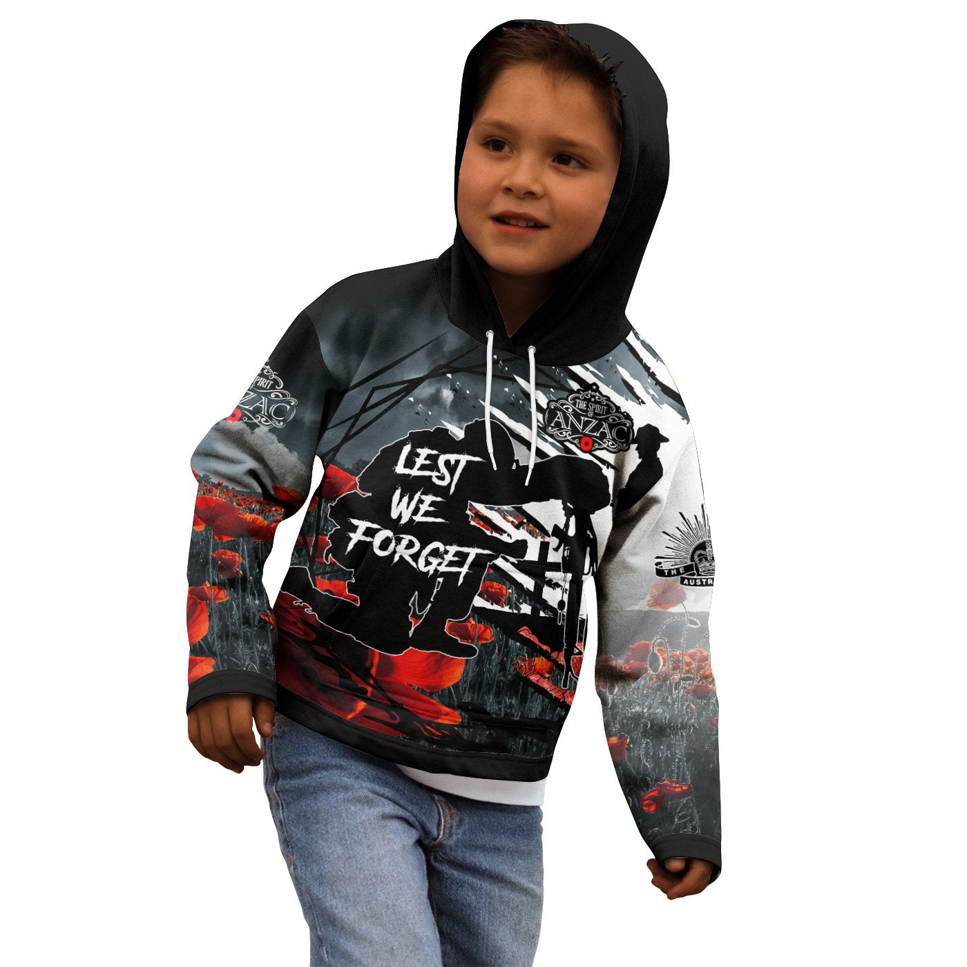 ANZAC Day Kid Hoodie - The Spirit of ANZAC - Vibe Hoodie Shop