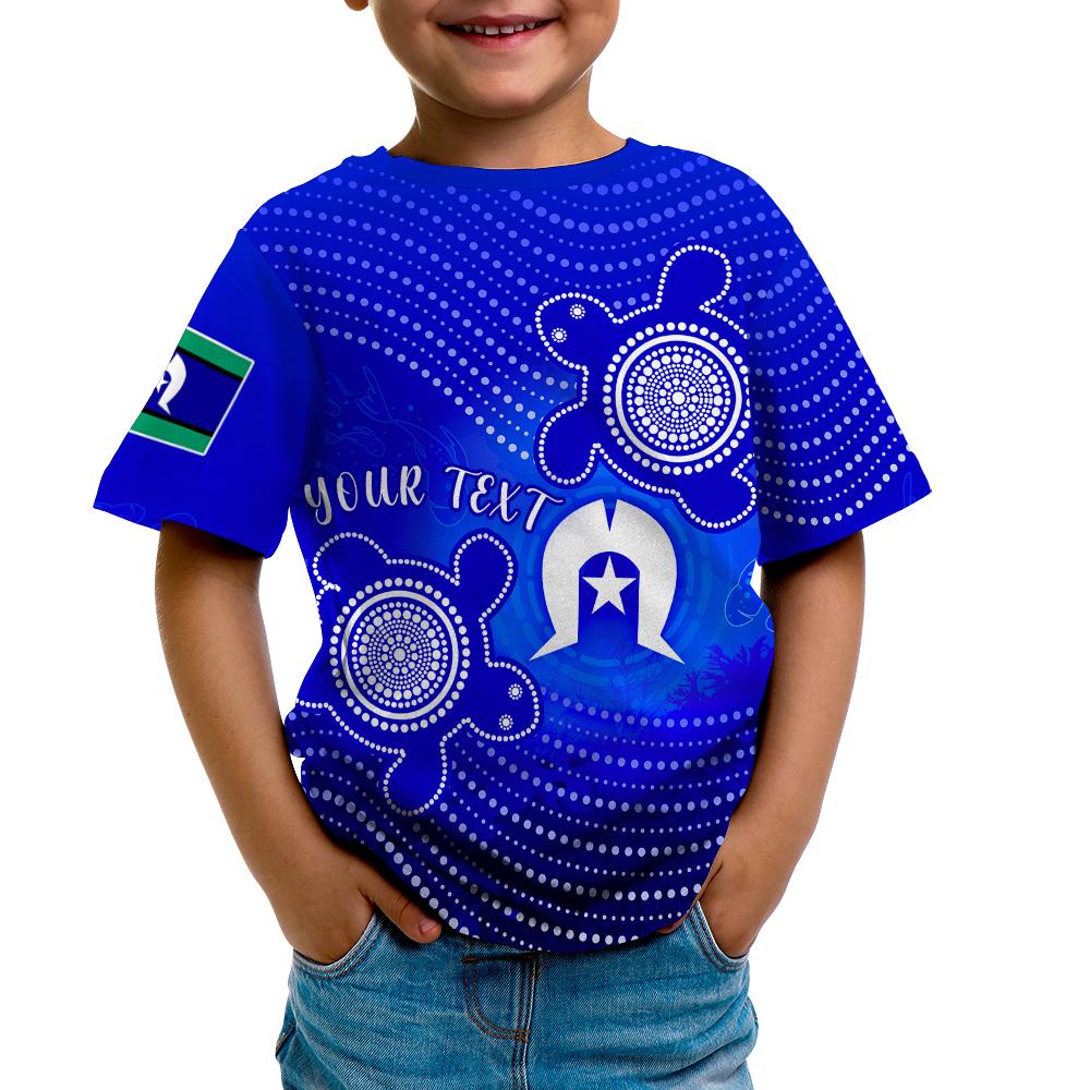 Custom Torres Strait Islanders T shirt Kids - Torres Symbol With Indigenous Turtle - Vibe Hoodie Shop