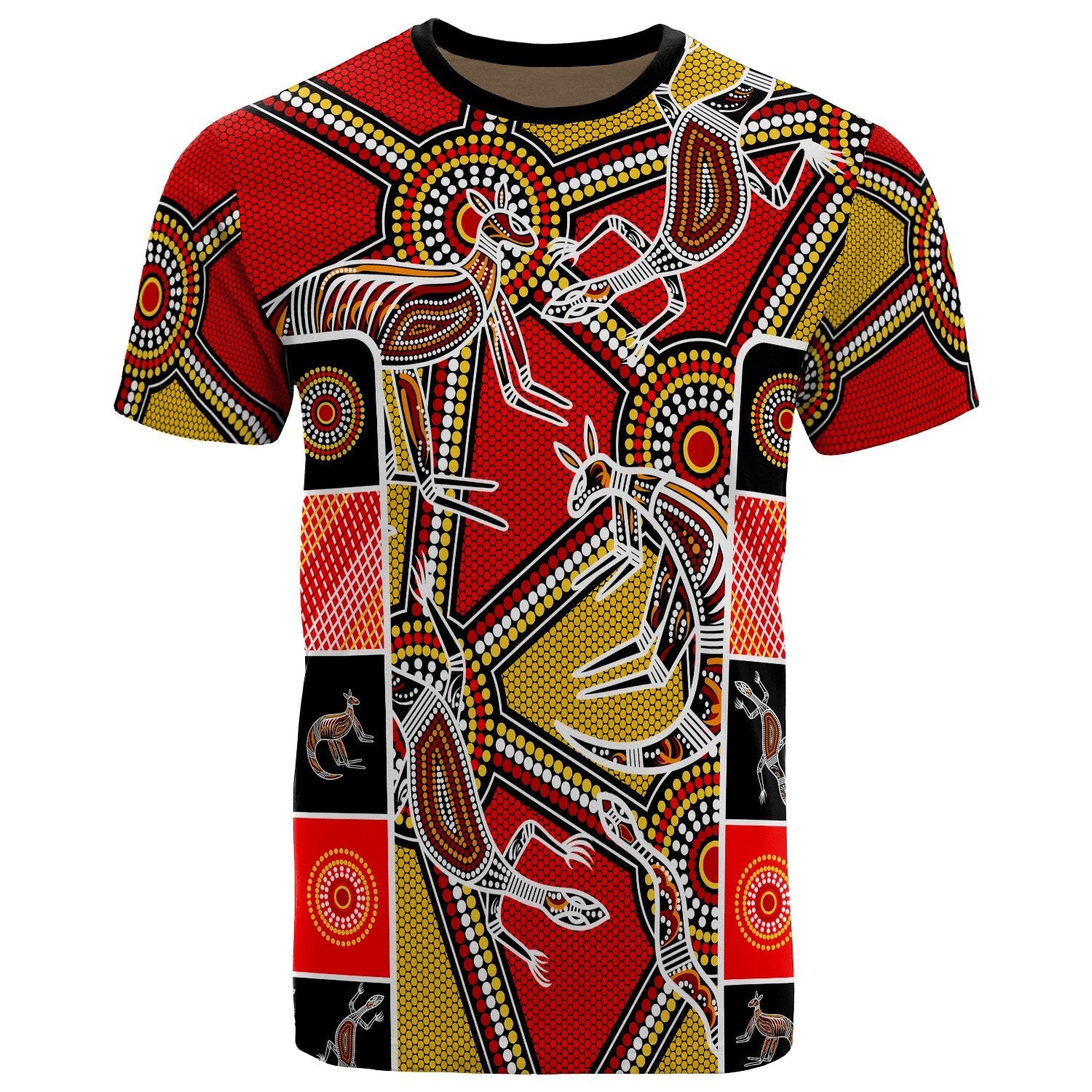 Aboriginal T shirts, Kangaroo Dot Painting Patterns - Vibe Hoodie Shop